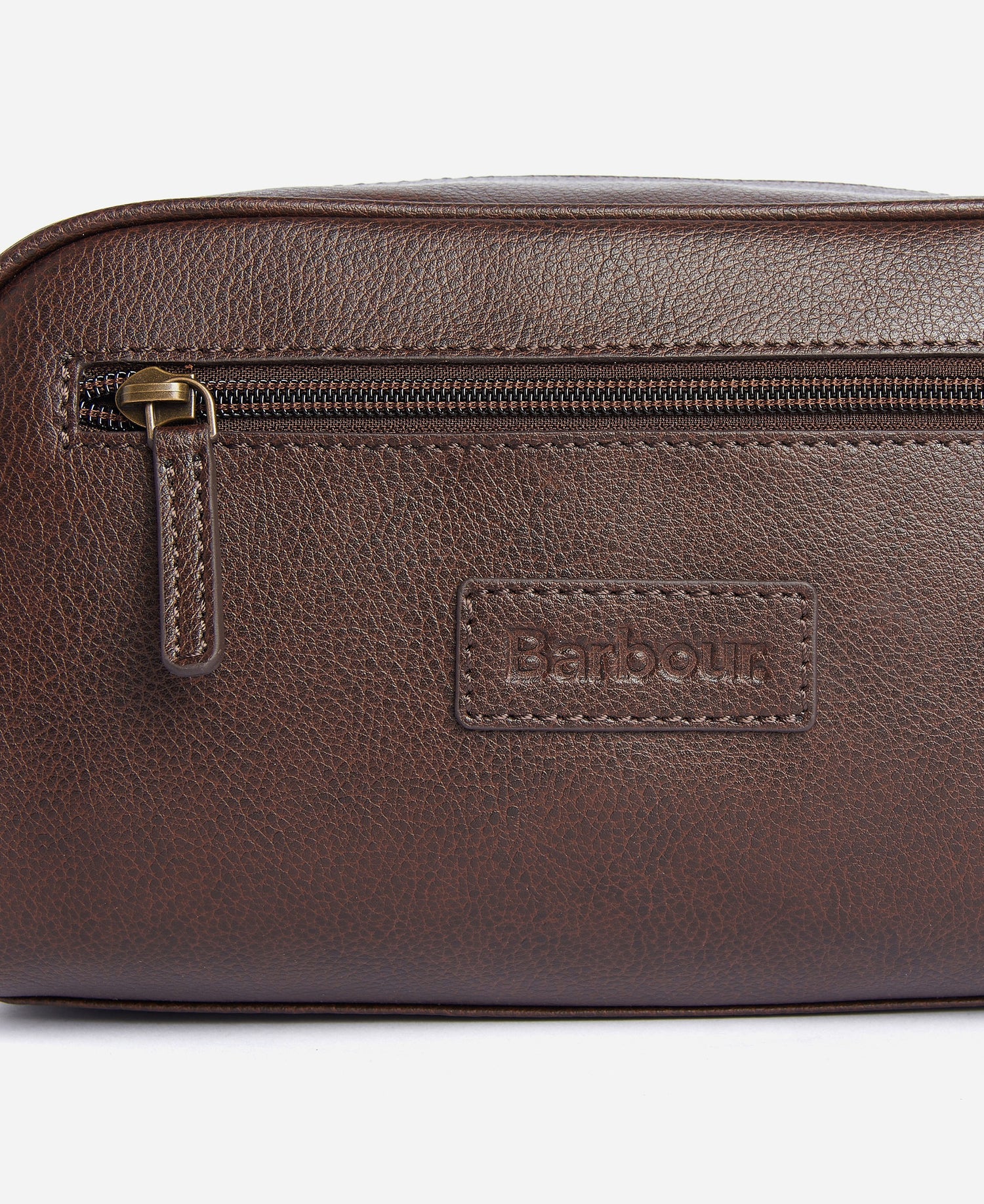 Leather Washbag - Dark Brown