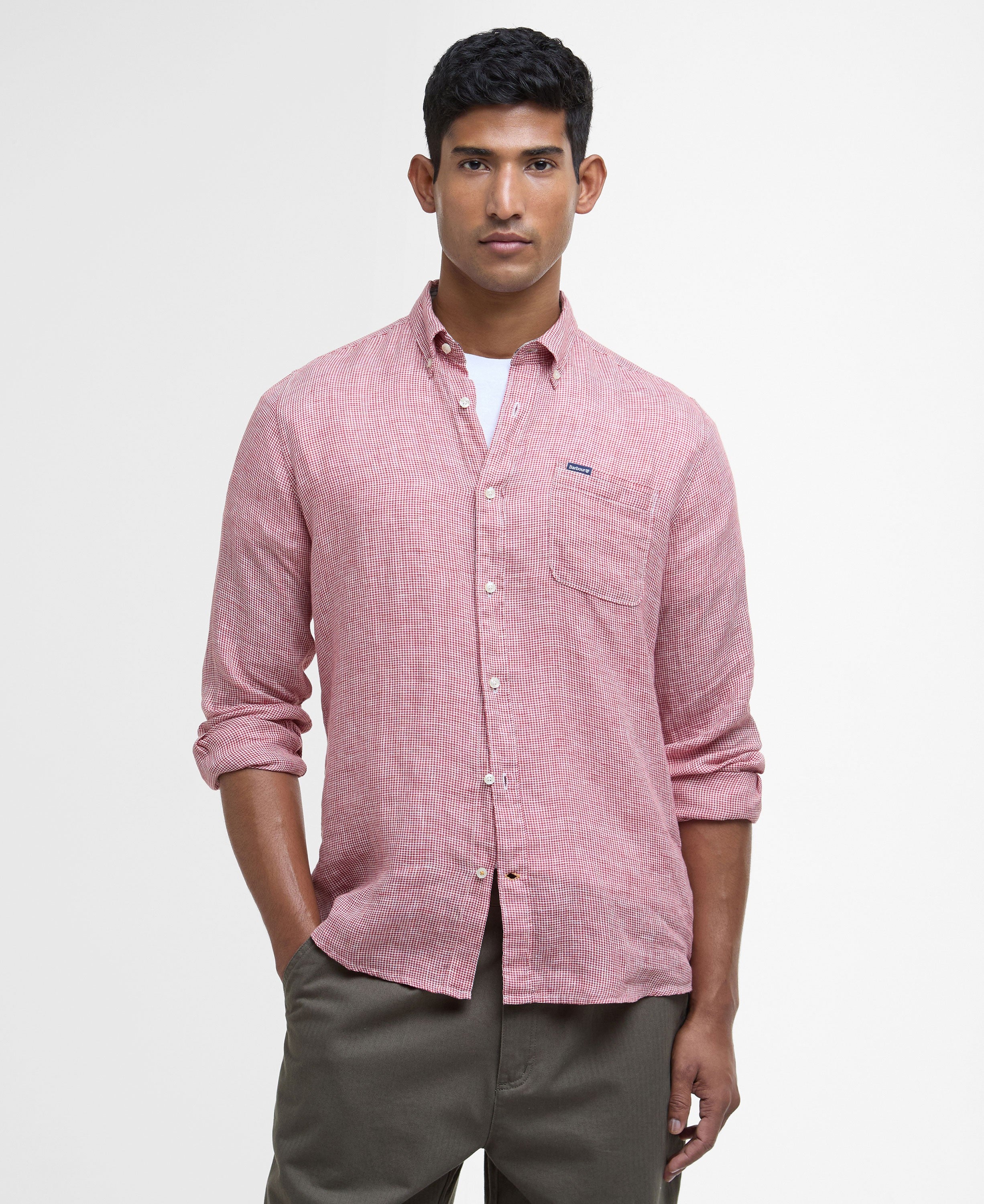 Linton Tailored Shirt - Red Spice