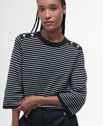 Macy Knitted Jumper - Dark Navy Stripe