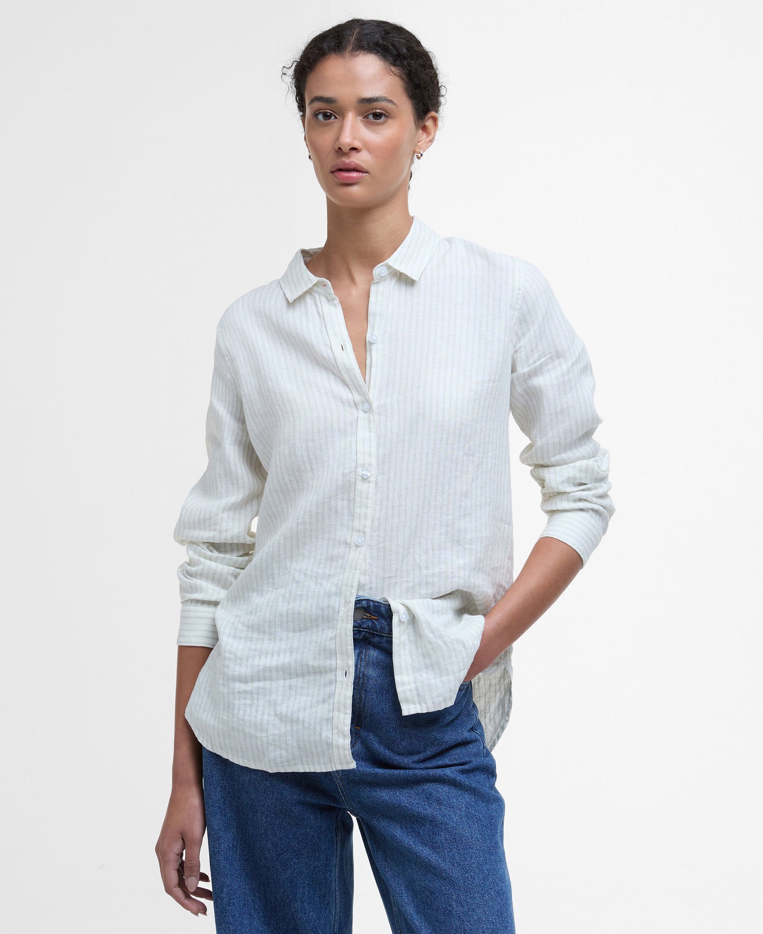 Marine Shirt - Pale Aqua Stripe