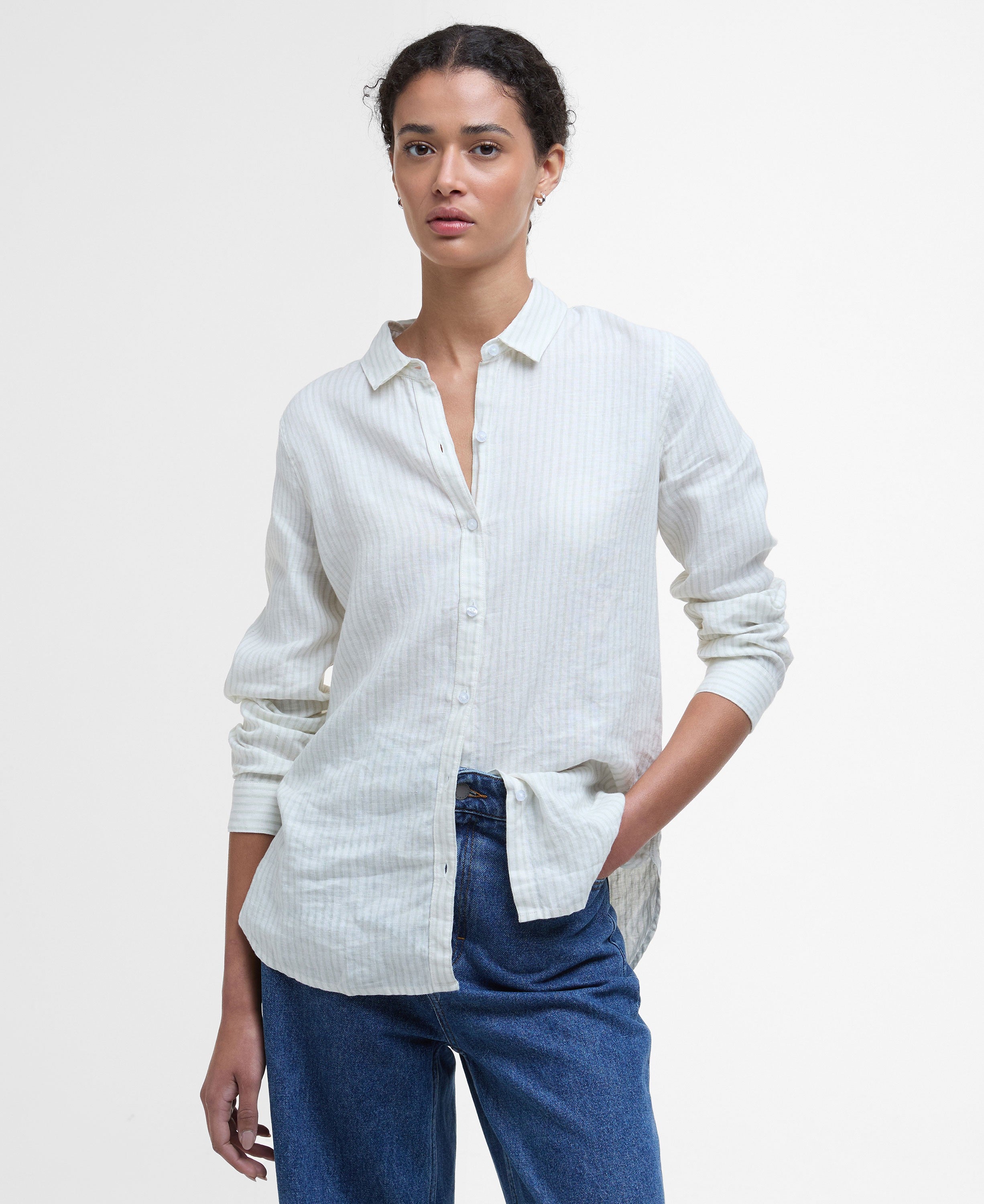 Marine Shirt - Pale Aqua Stripe