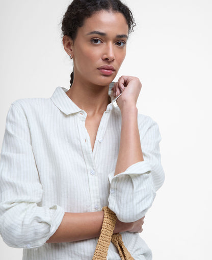 Marine Shirt - Pale Aqua Stripe