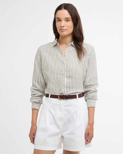 Marine Shirt - Dusky Khaki Stripe