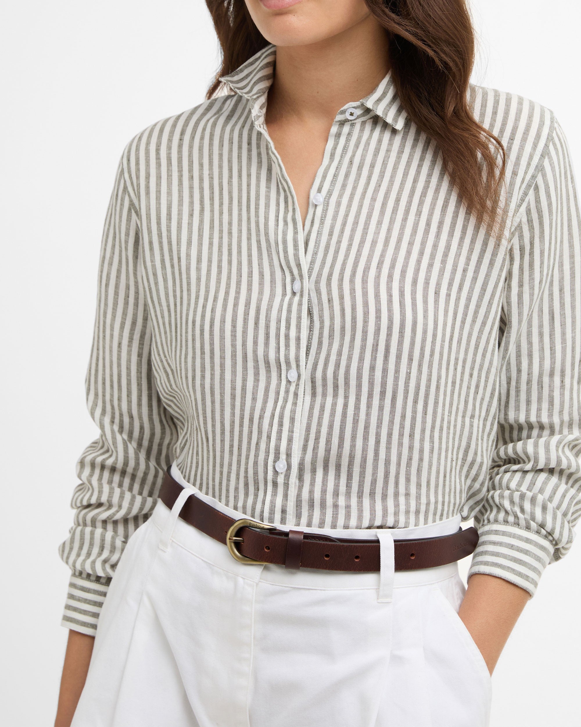 Marine Shirt - Dusky Khaki Stripe