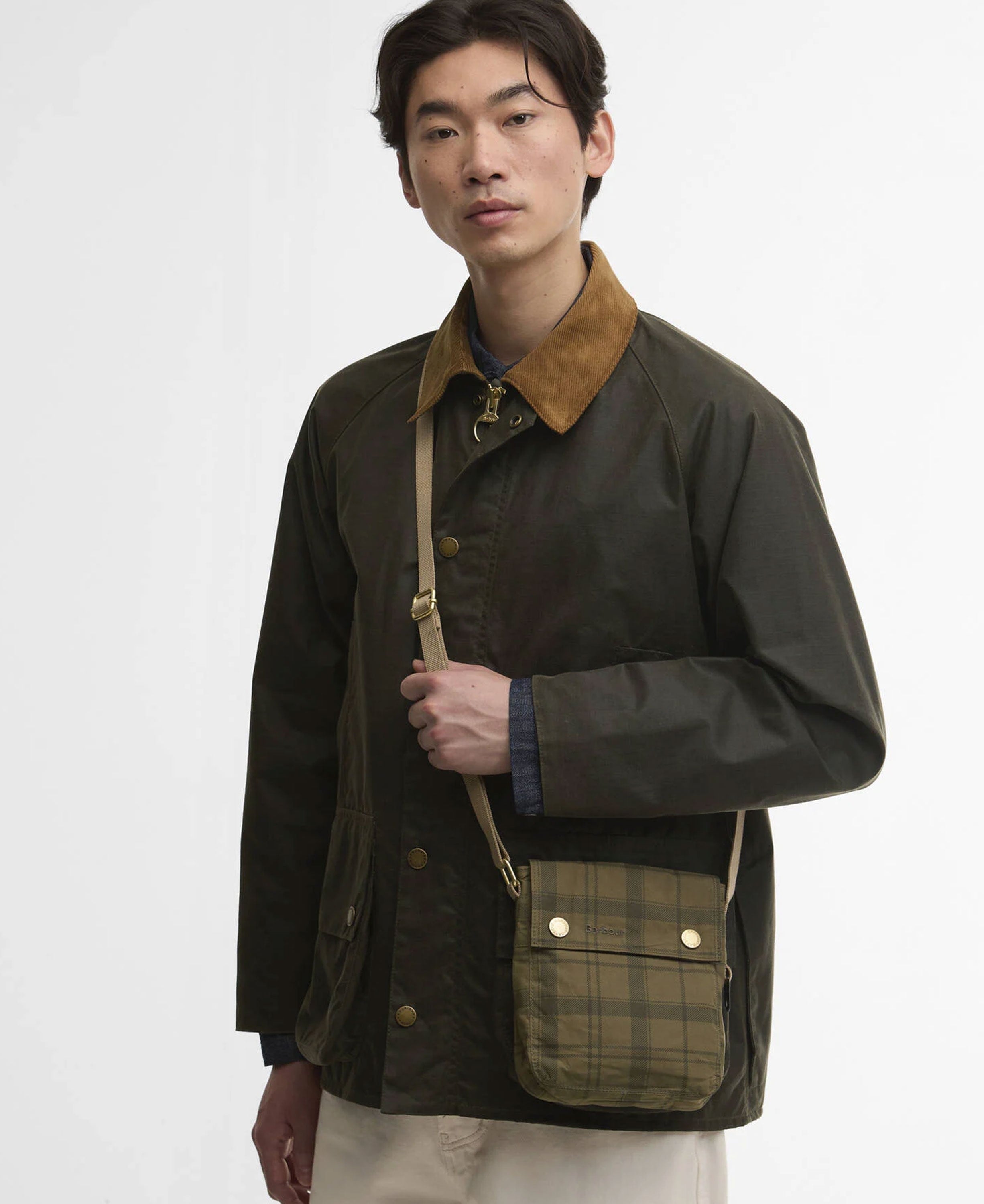 Transport Crossbody Bag - Dusky Green Tartan