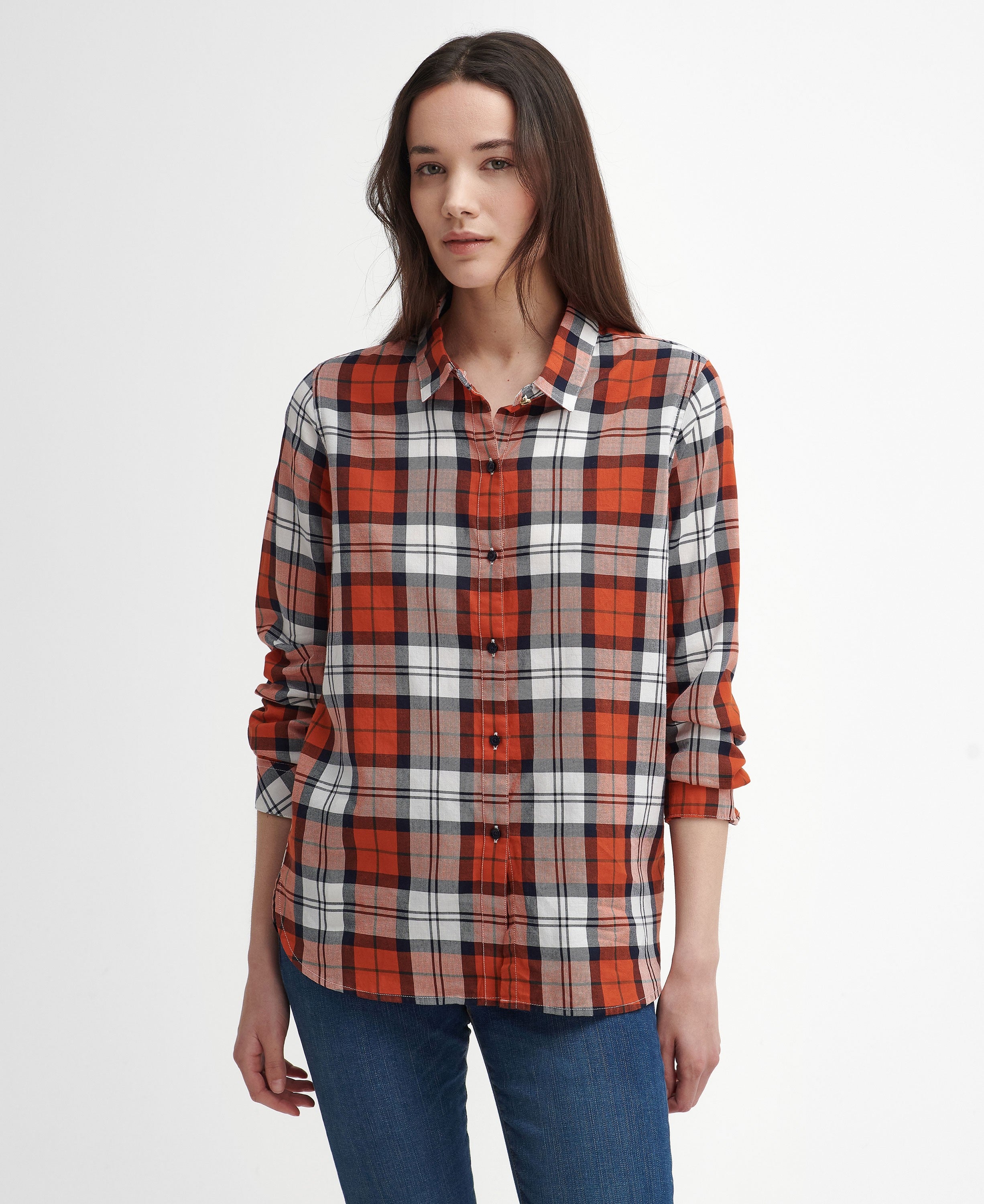 Moorland Check Shirt - Spiced Pumpkin/Navy Check