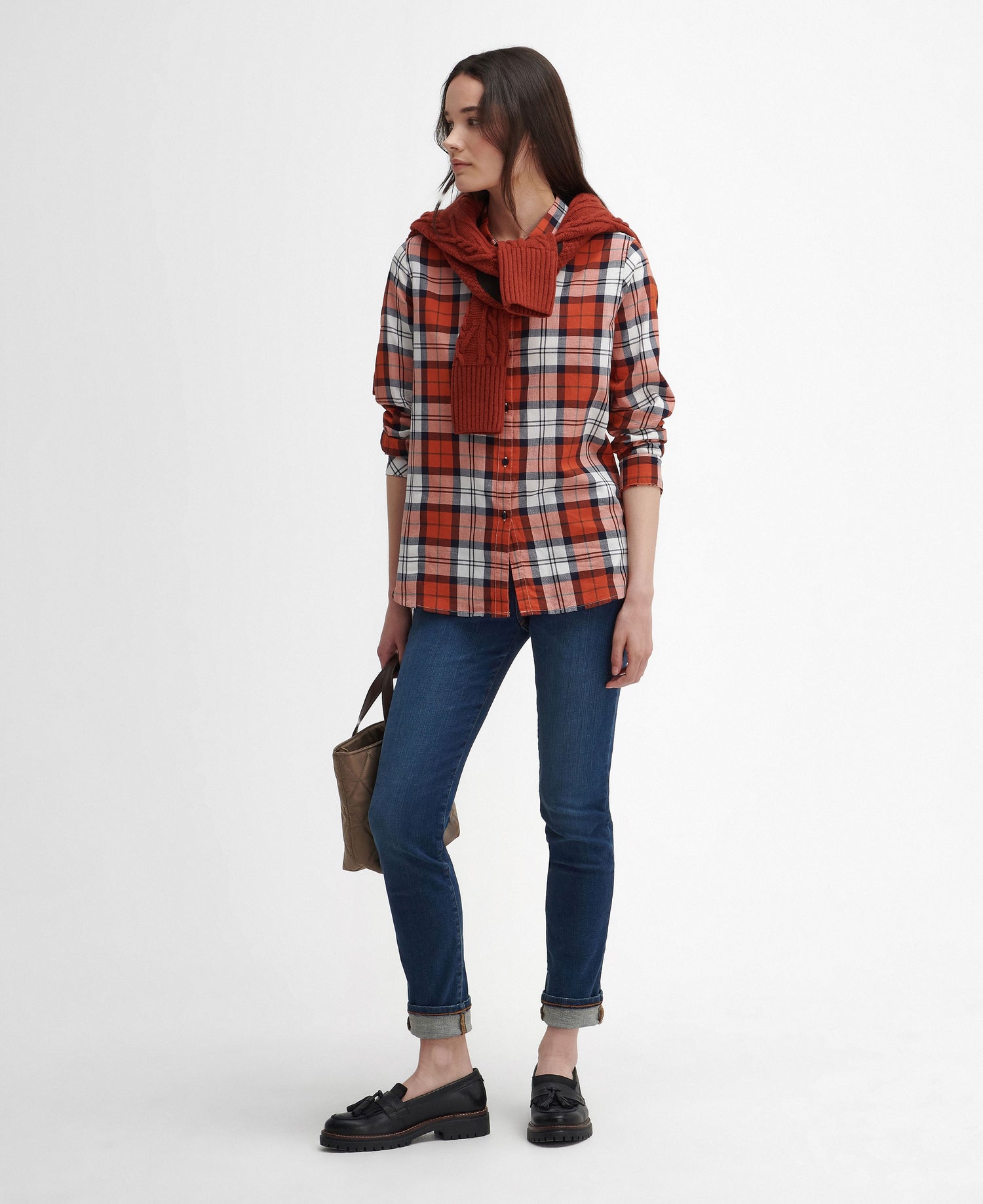 Moorland Check Shirt - Spiced Pumpkin/Navy Check