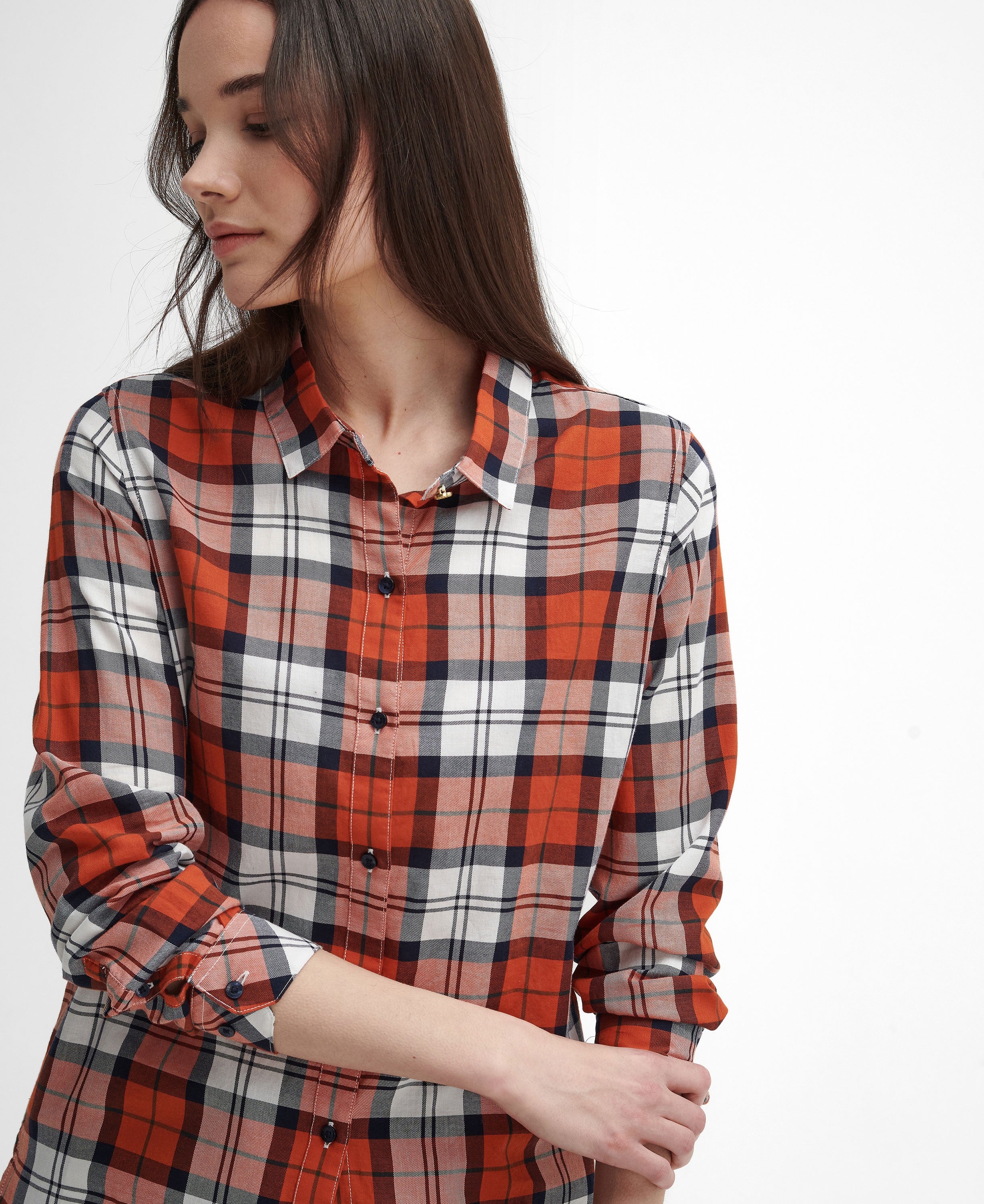 Moorland Check Shirt - Spiced Pumpkin/Navy Check