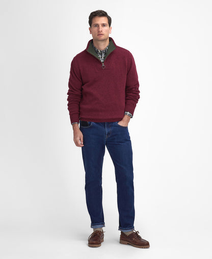 Nelson Essential Half Zip Knitted Jumper - Port