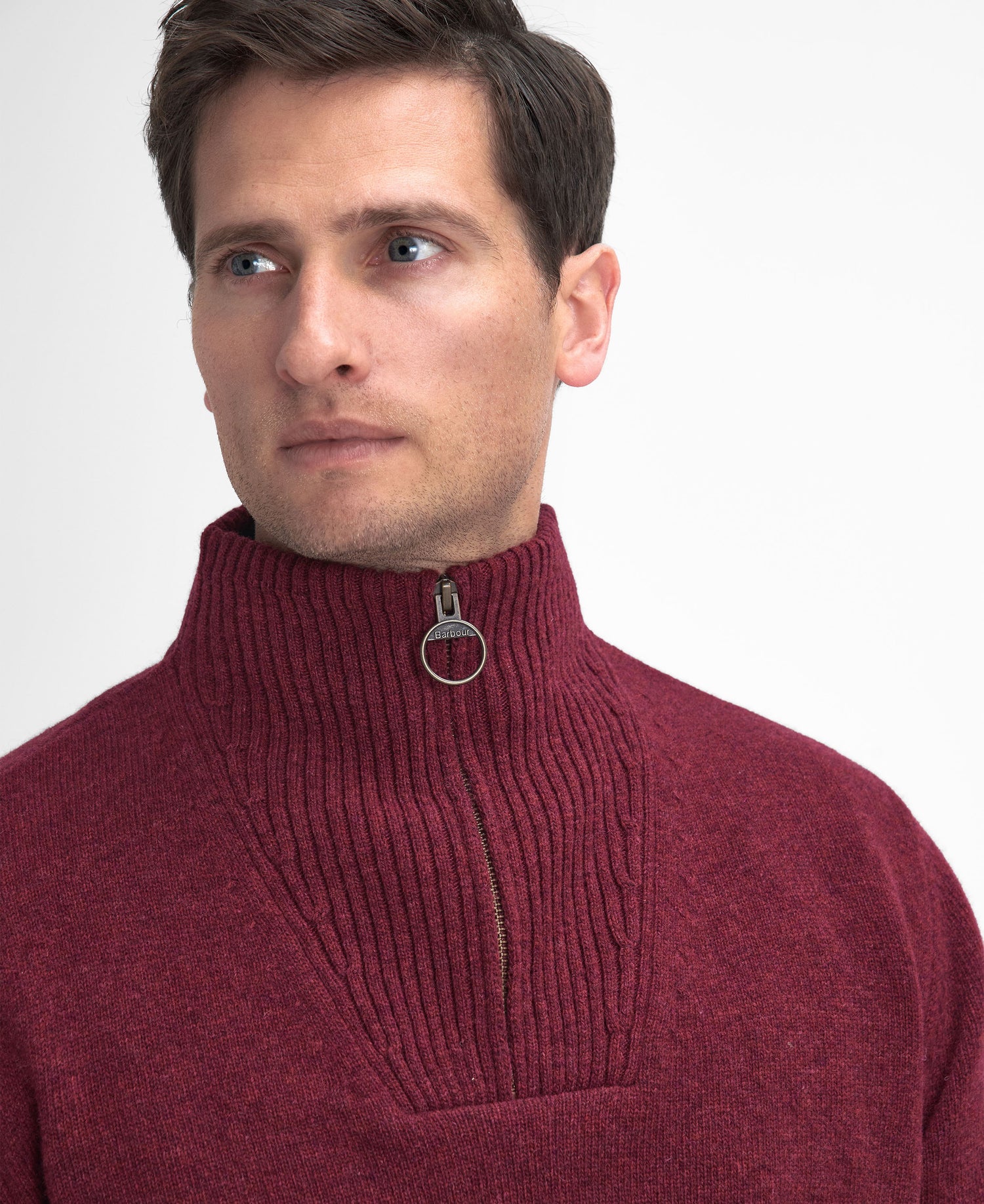 Nelson Essential Half Zip Knitted Jumper - Port