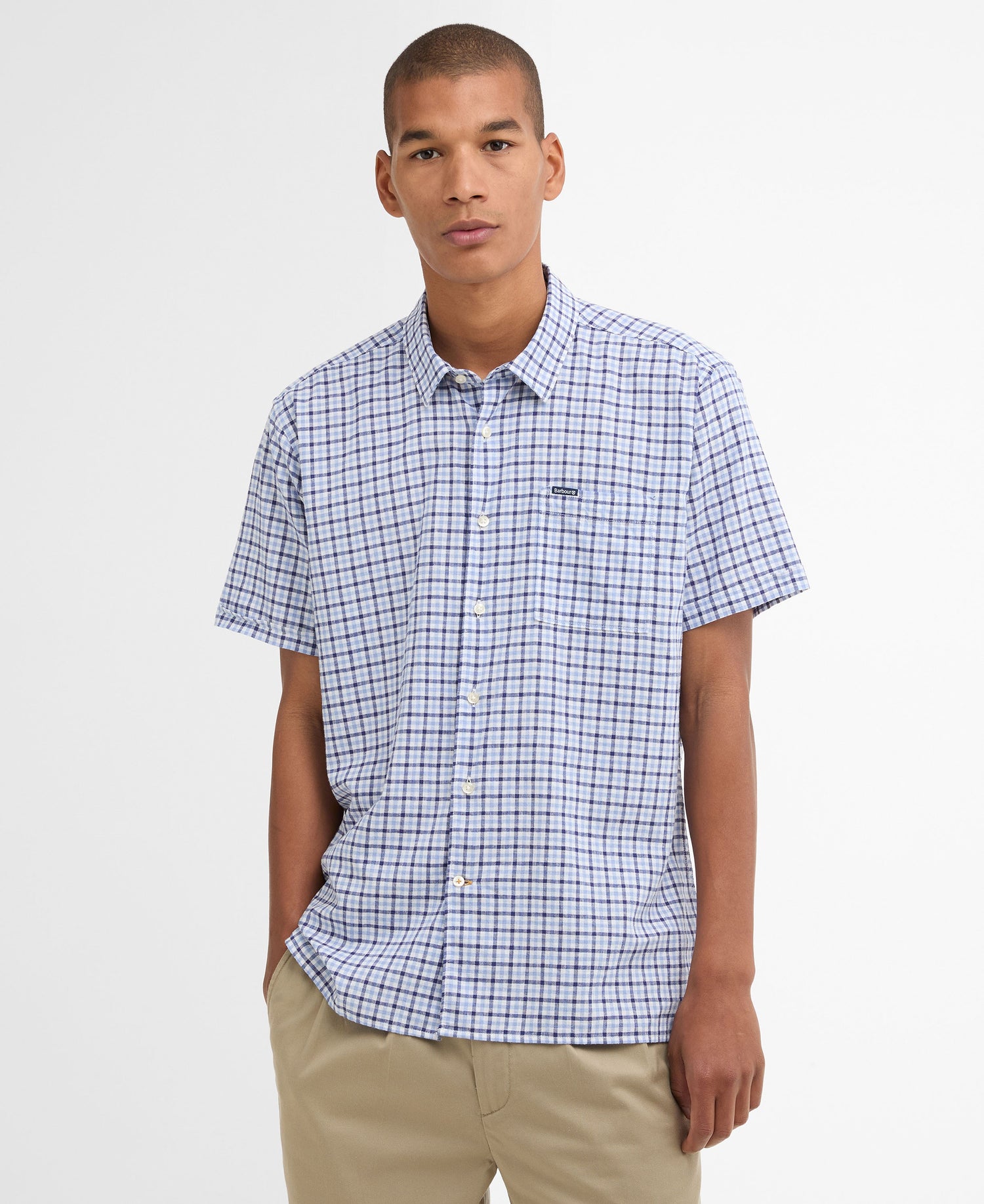 Nelson Gingham Summer Fit Shirt - Blue