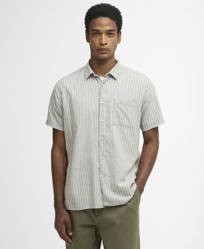 Nelson Striped Summer Fit Shirt - Bleached Olive