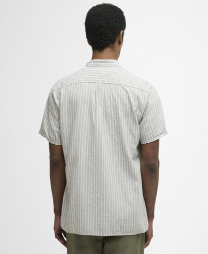 Nelson Striped Summer Fit Shirt - Bleached Olive