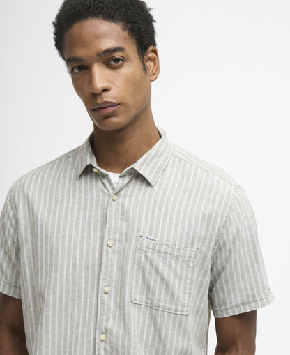 Nelson Striped Summer Fit Shirt - Bleached Olive