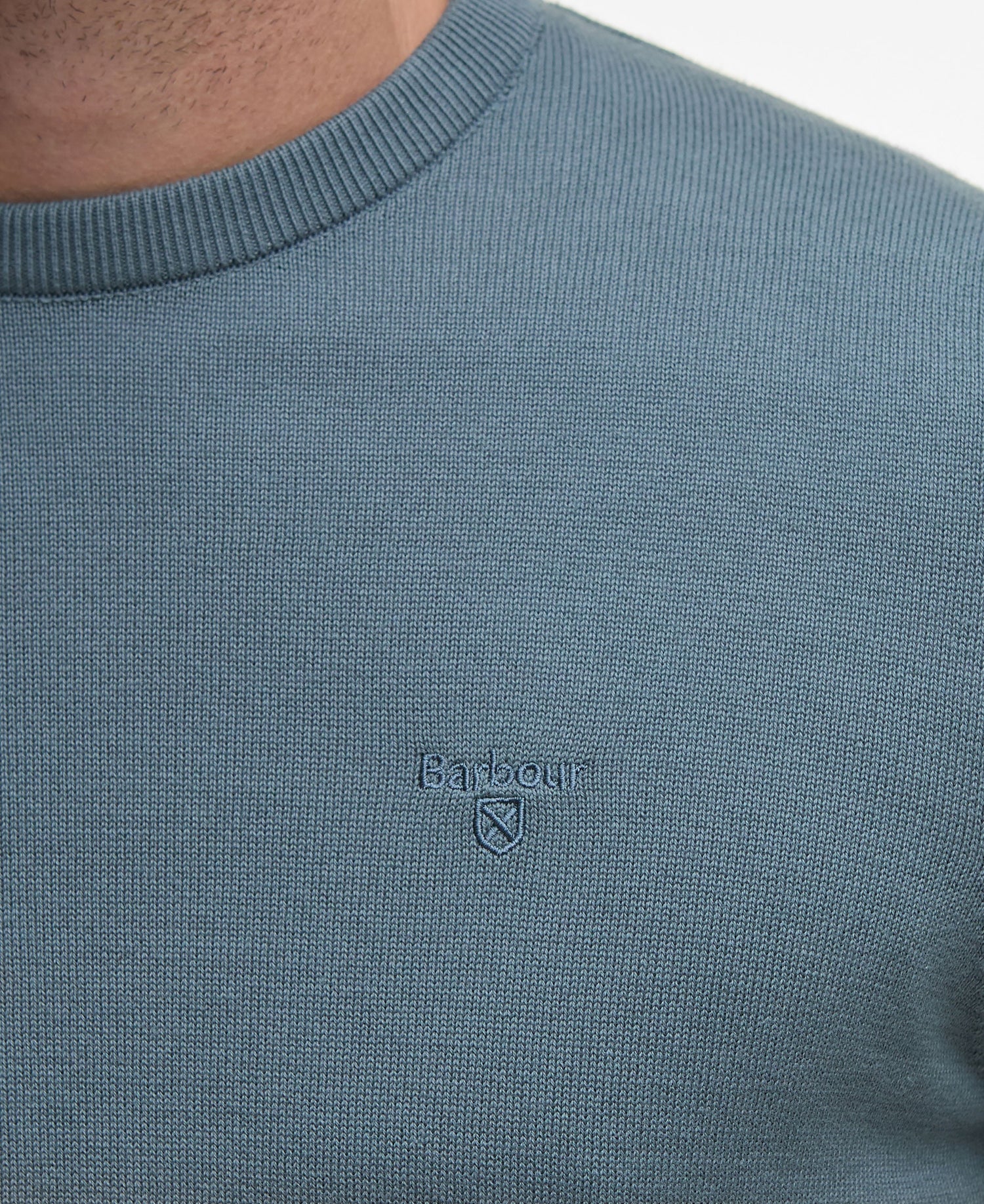 Pima Cotton Crew Neck Sweater - Vintage Teal