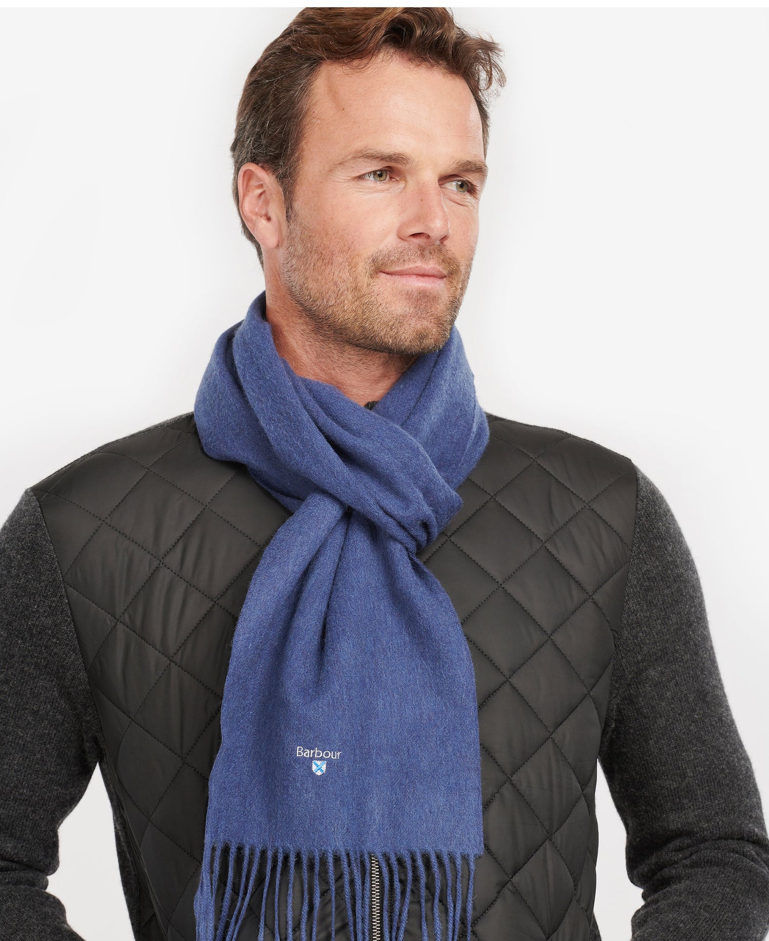 Plain Lambswool Scarf - True Navy