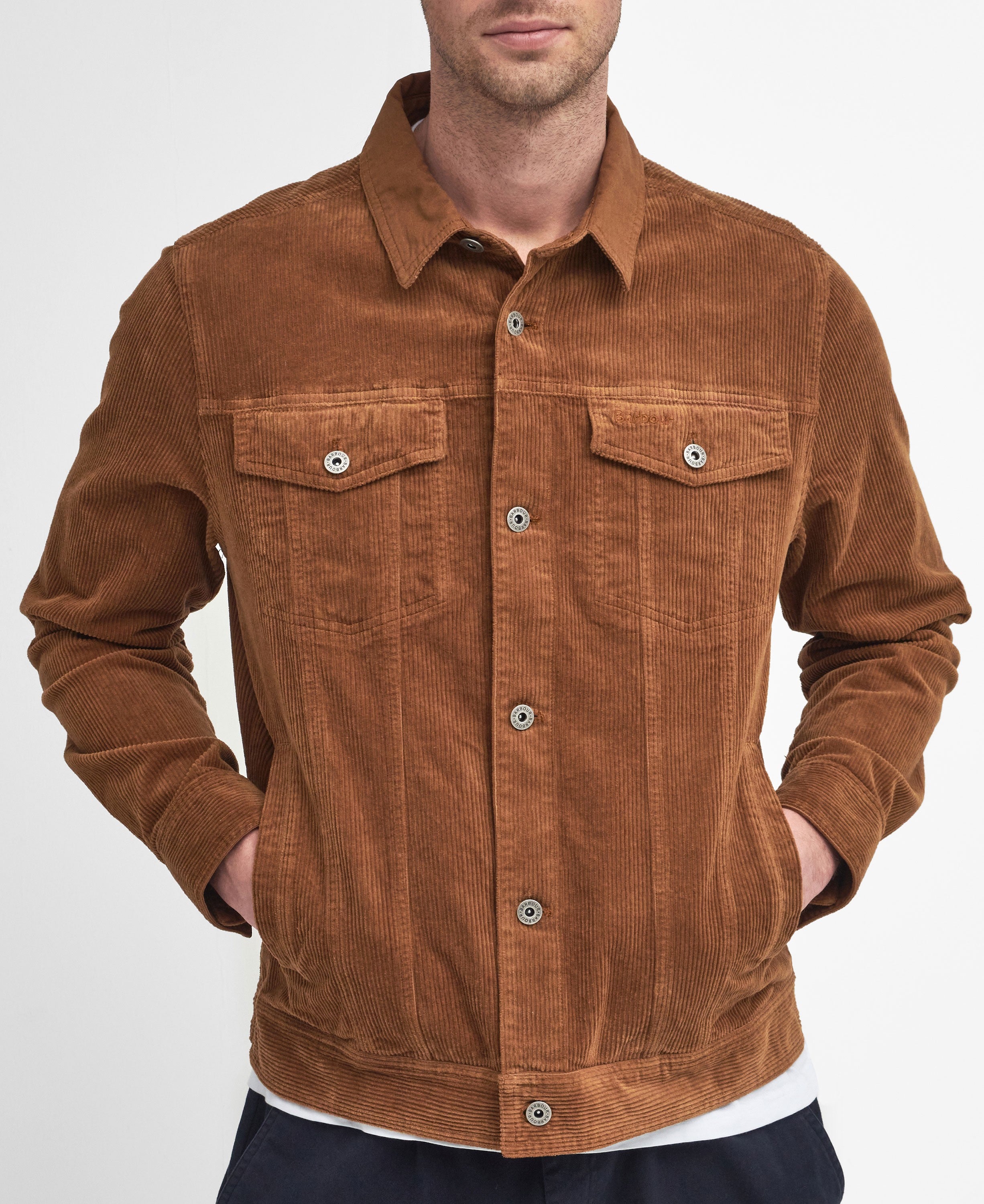 Garment Dyed Cord Overshirt - Dark Honey