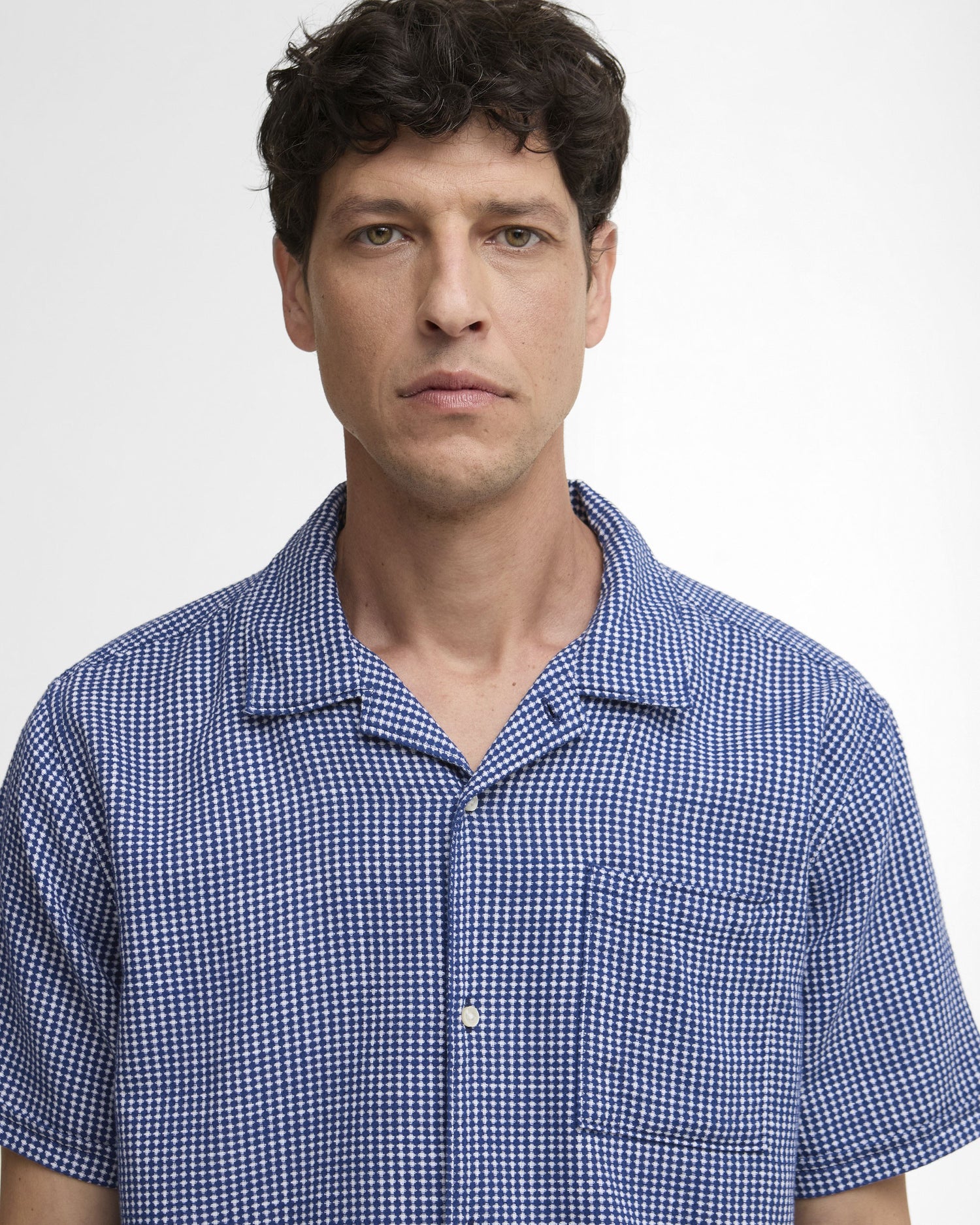 Rudbeck Textured Summer Fit Shirt - Navy