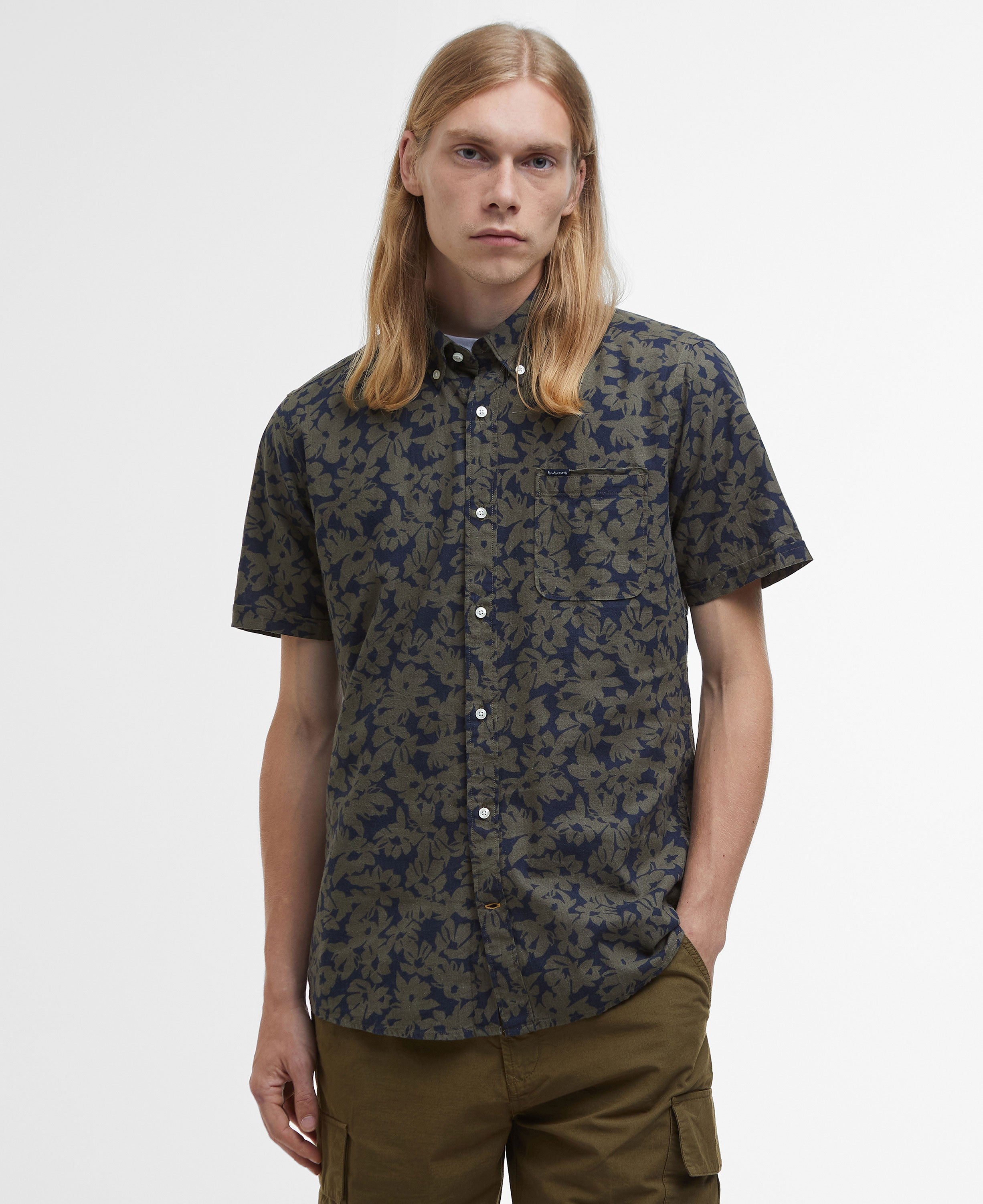 Sidmouth Printed Short Sleeve Shirt - Navy