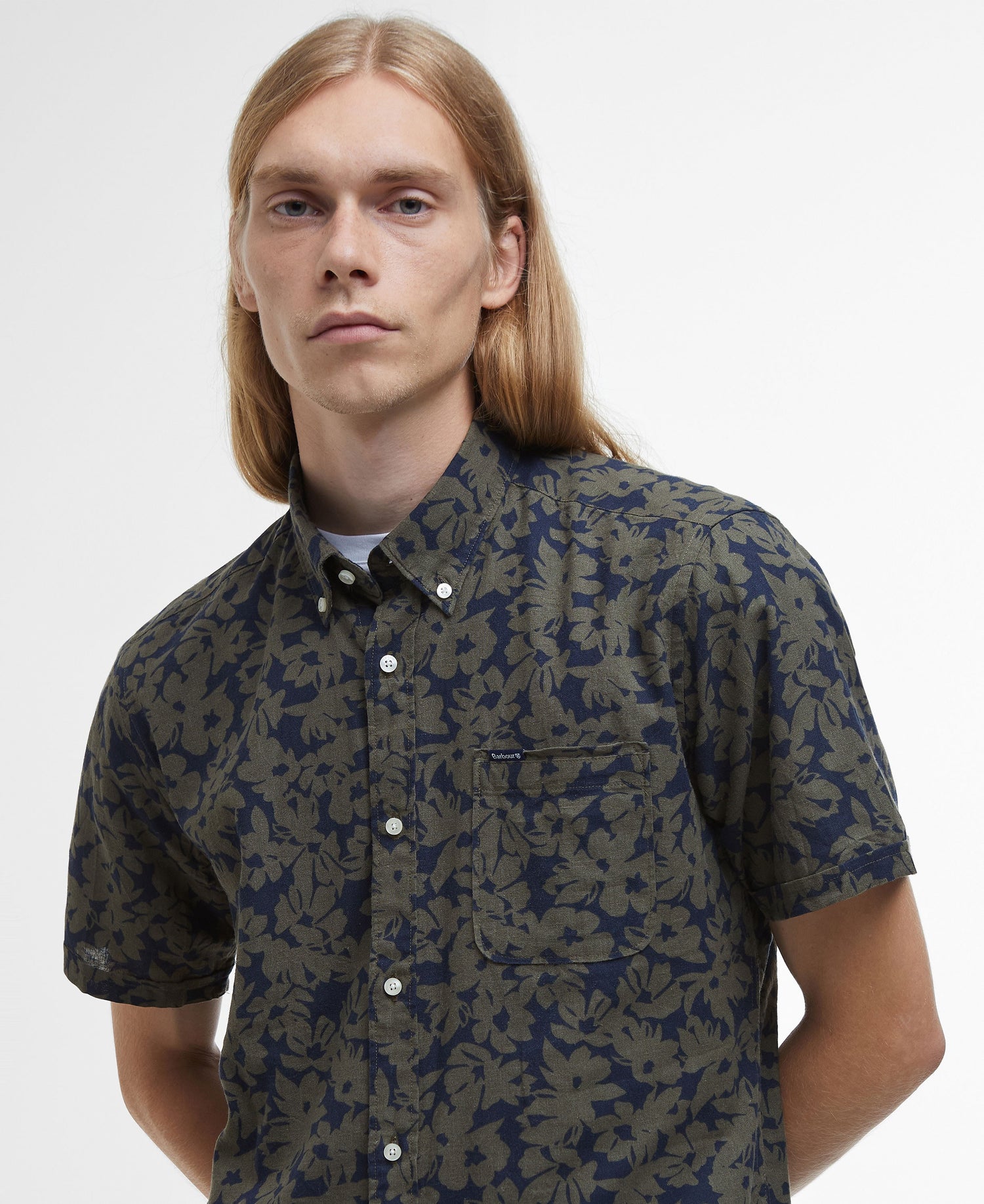 Sidmouth Printed Short Sleeve Shirt - Navy