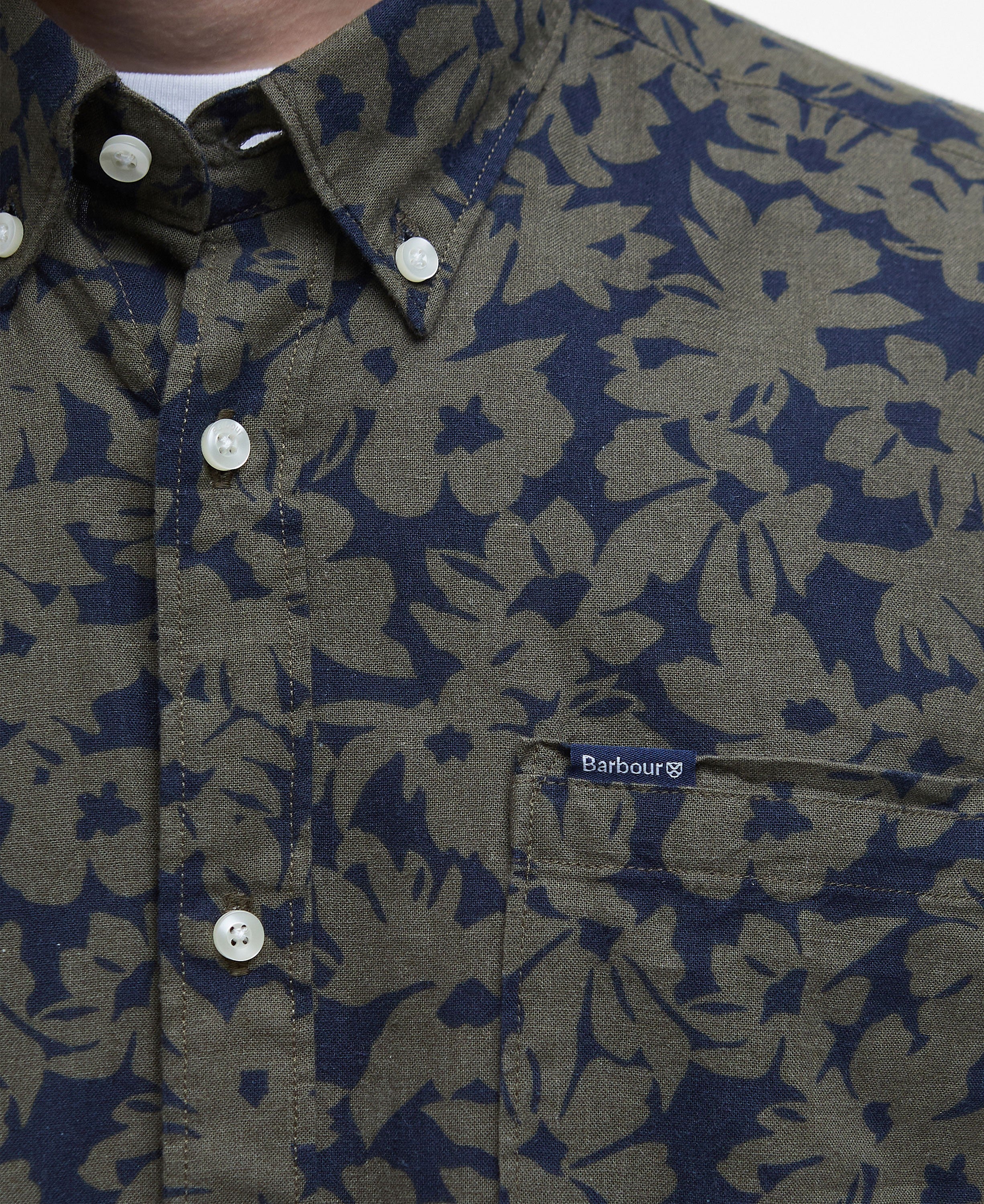 Sidmouth Printed Short Sleeve Shirt - Navy