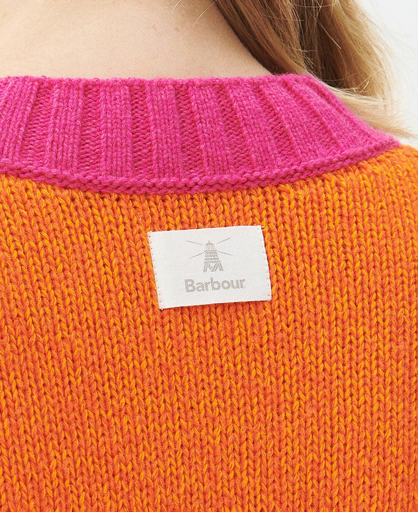 Surf Knitted Jumper - Pink Dahlia/Pumpkin