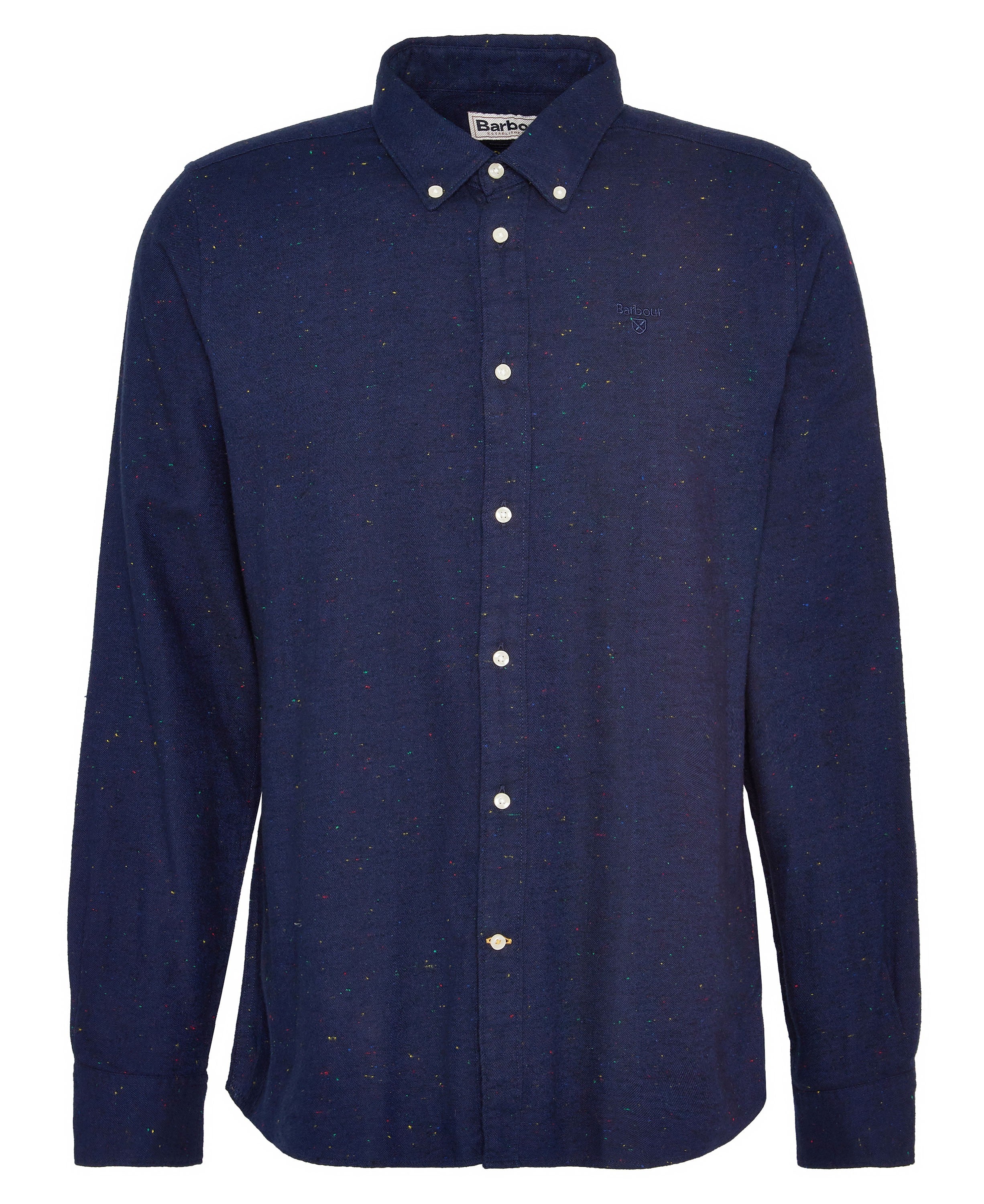 Tainsbury Tailored Fleck Twill Shirt - Navy