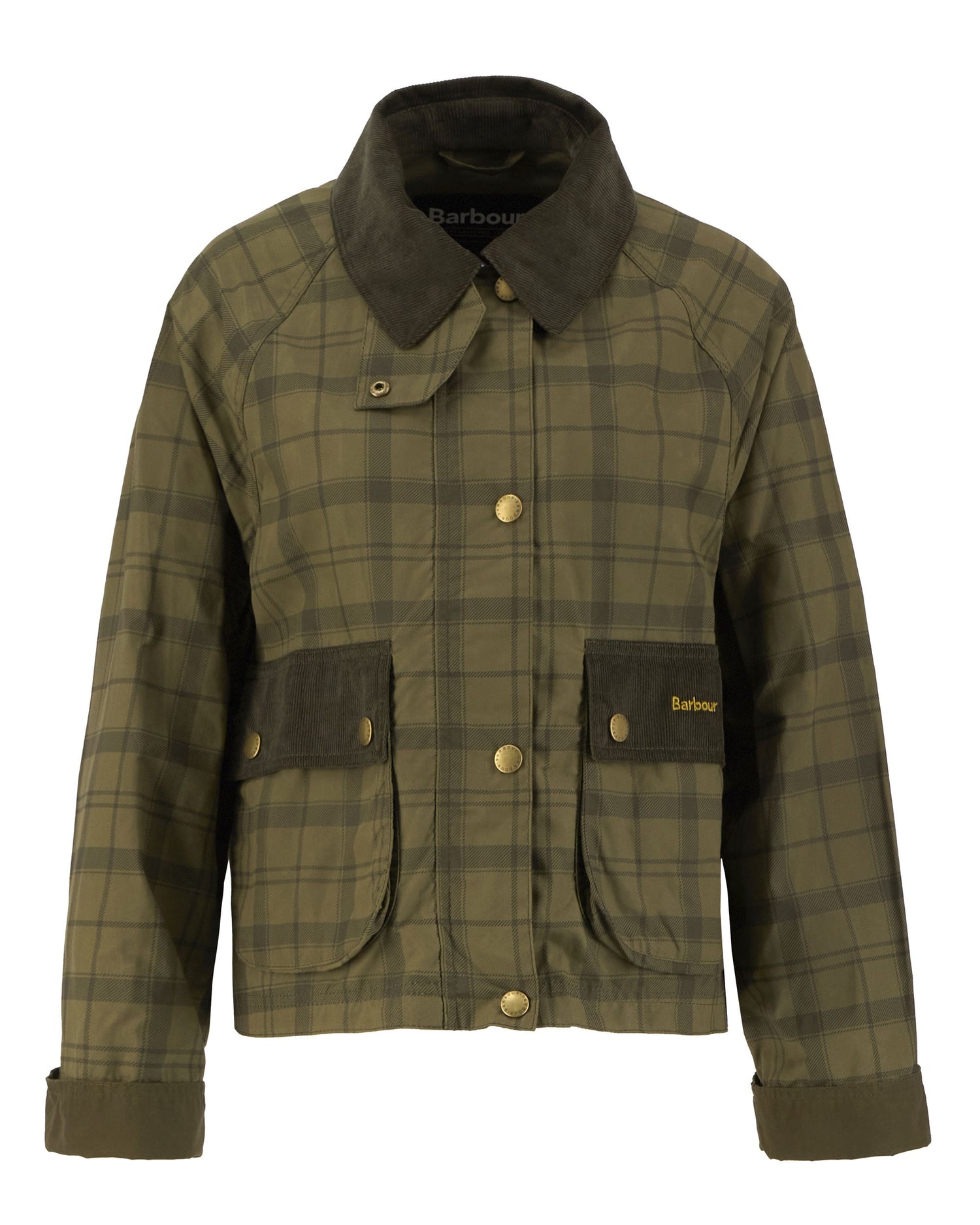 Tartan Cropped Beadnell Casual Jacket - Dusky Green Tartan/Highland