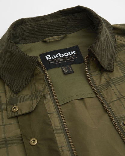 Tartan Cropped Beadnell Casual Jacket - Dusky Green Tartan/Highland