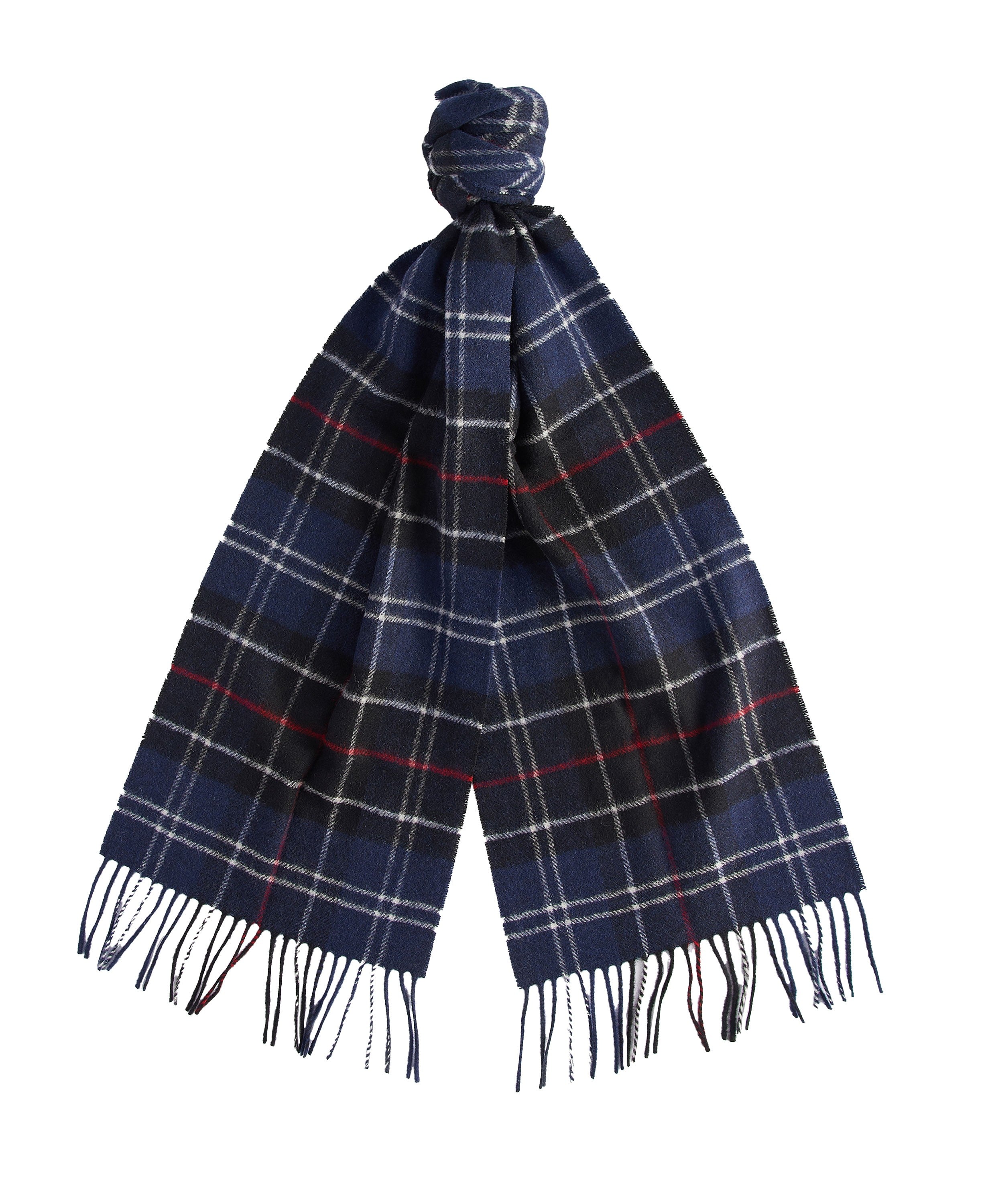 Tartan Lambswool Scarf - Navy/Red