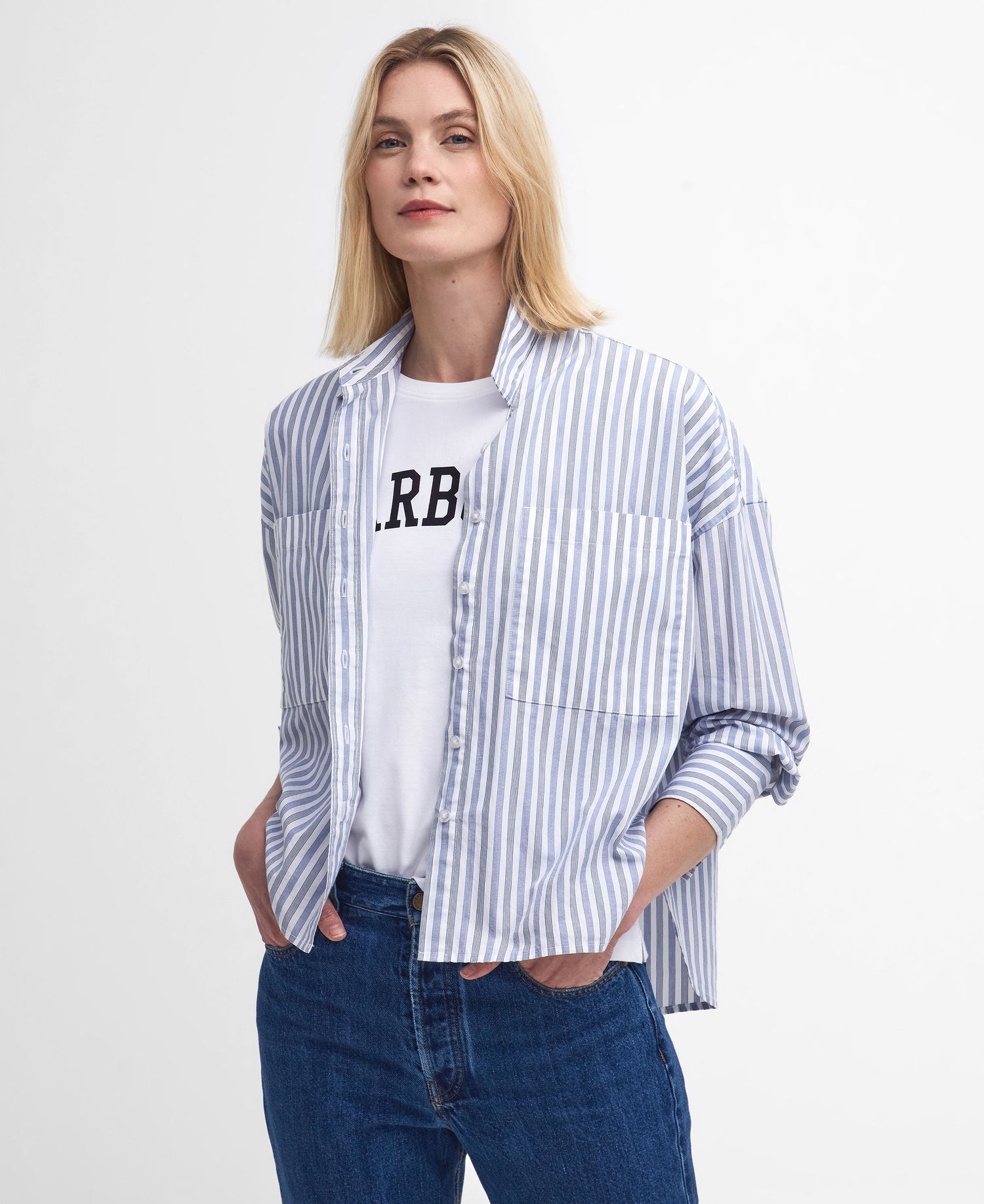 Violetta Shirt - Chambray Stripe