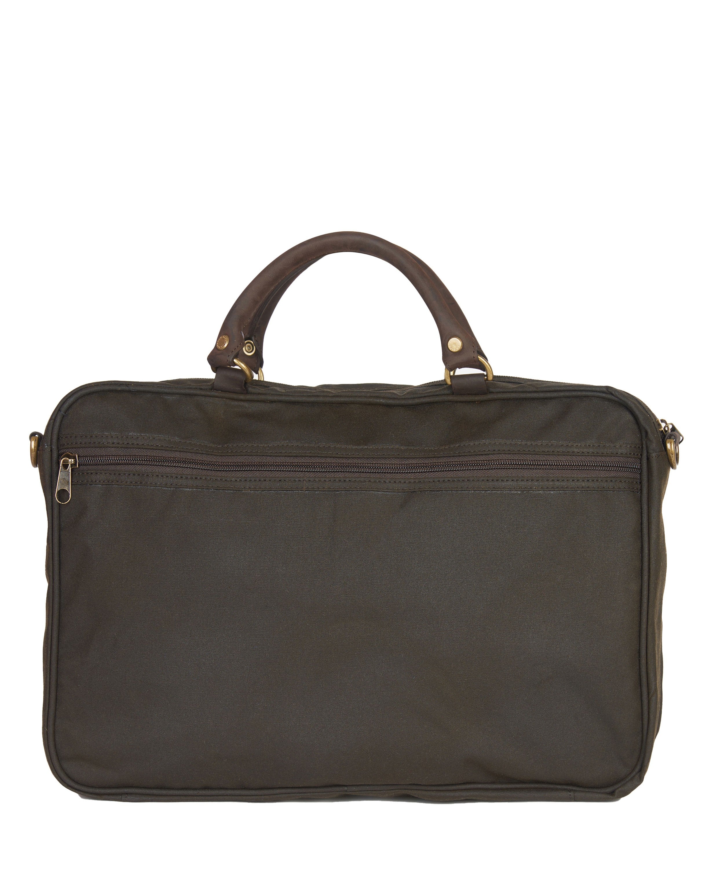 Wax Leather Briefcase - Olive