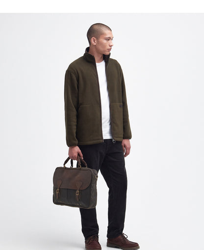 Wax Leather Briefcase - Olive