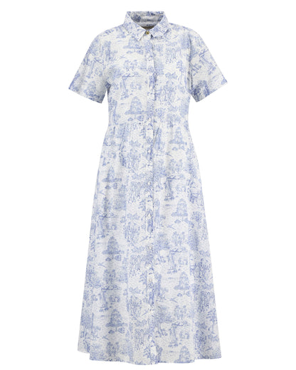 Wisteria Midi Dress - Ink Blue Print