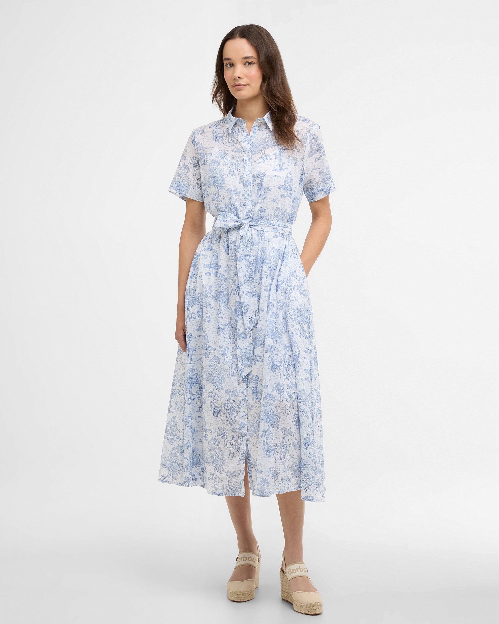 Wisteria Midi Dress - Ink Blue Print