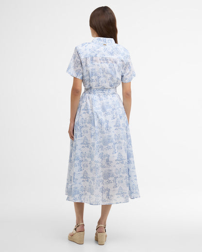 Wisteria Midi Dress - Ink Blue Print
