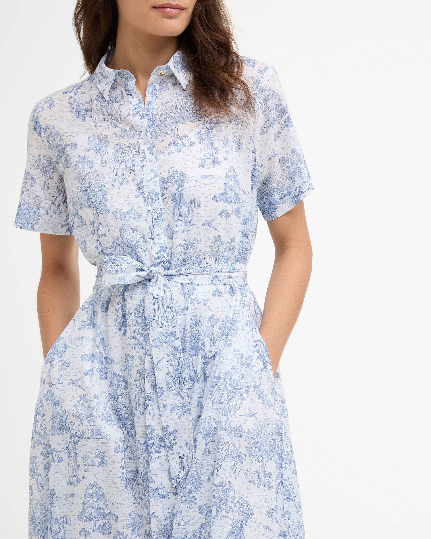 Wisteria Midi Dress - Ink Blue Print