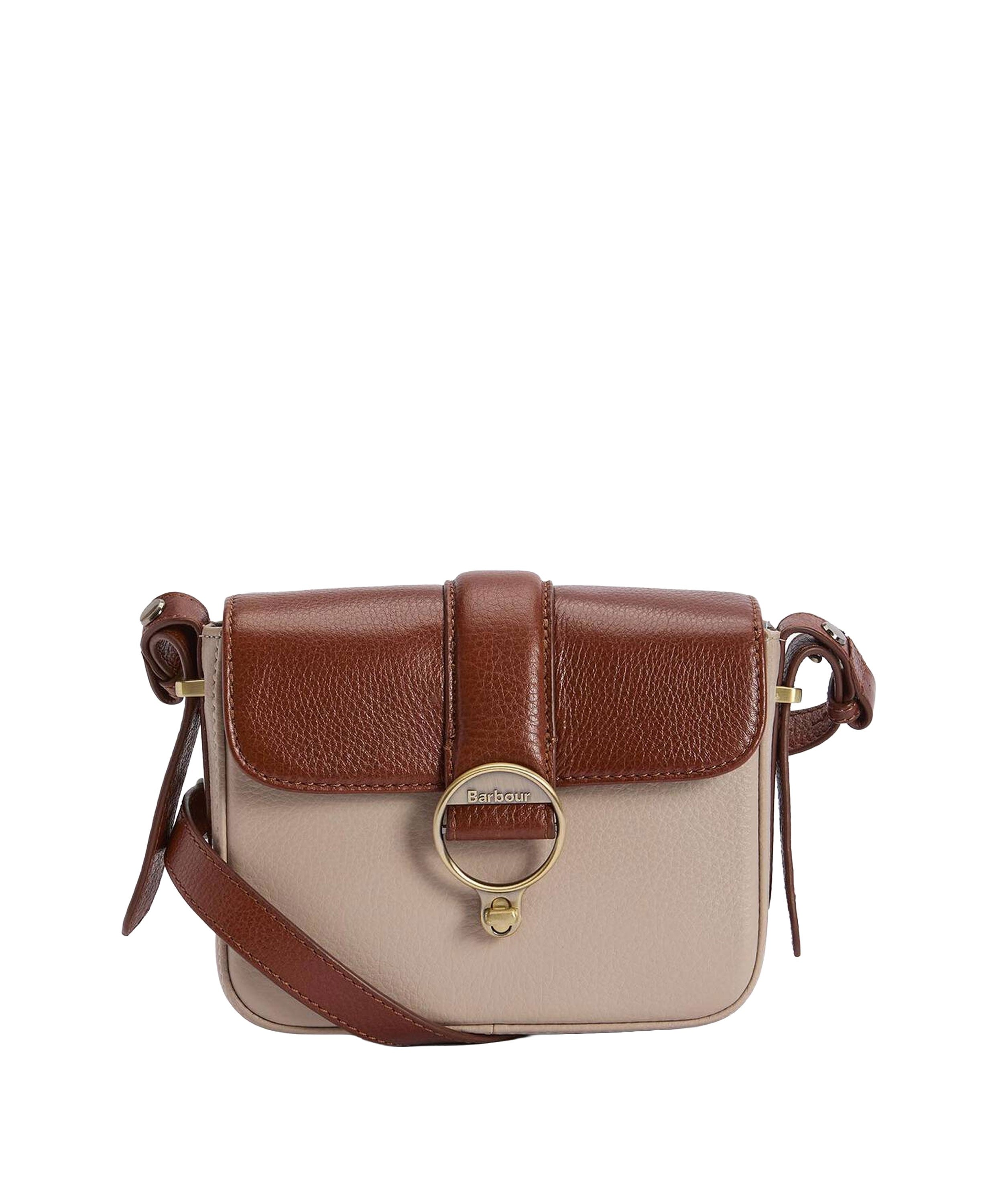 Mini Rosa Leather Crossbody Bag - Pebbled Pink/Brown