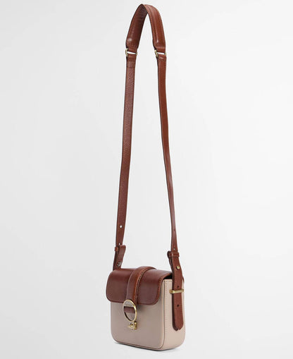 Mini Rosa Leather Crossbody Bag - Pebbled Pink/Brown