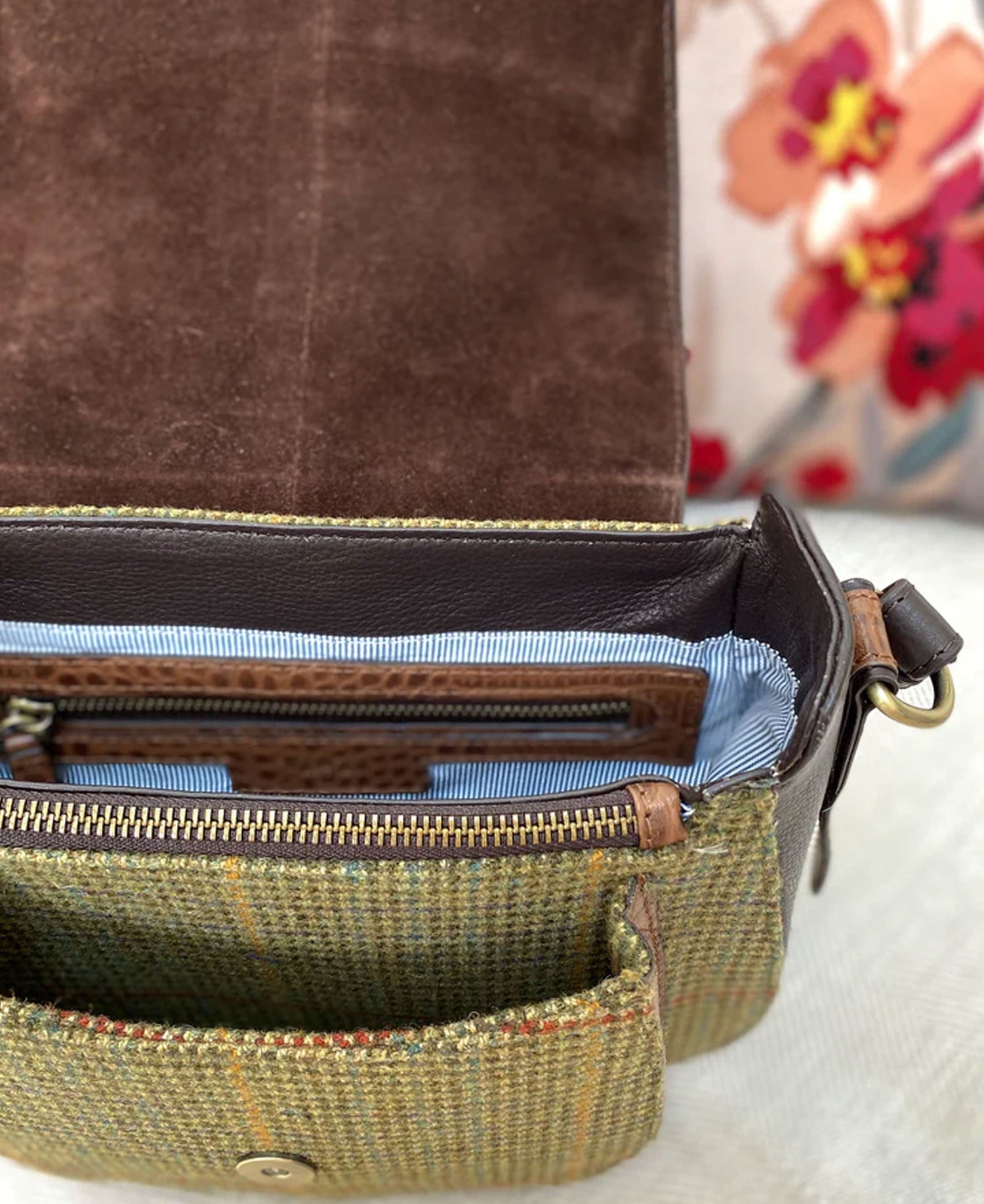 Belton Saddle Bag - Beaters Tweed &amp; Croc