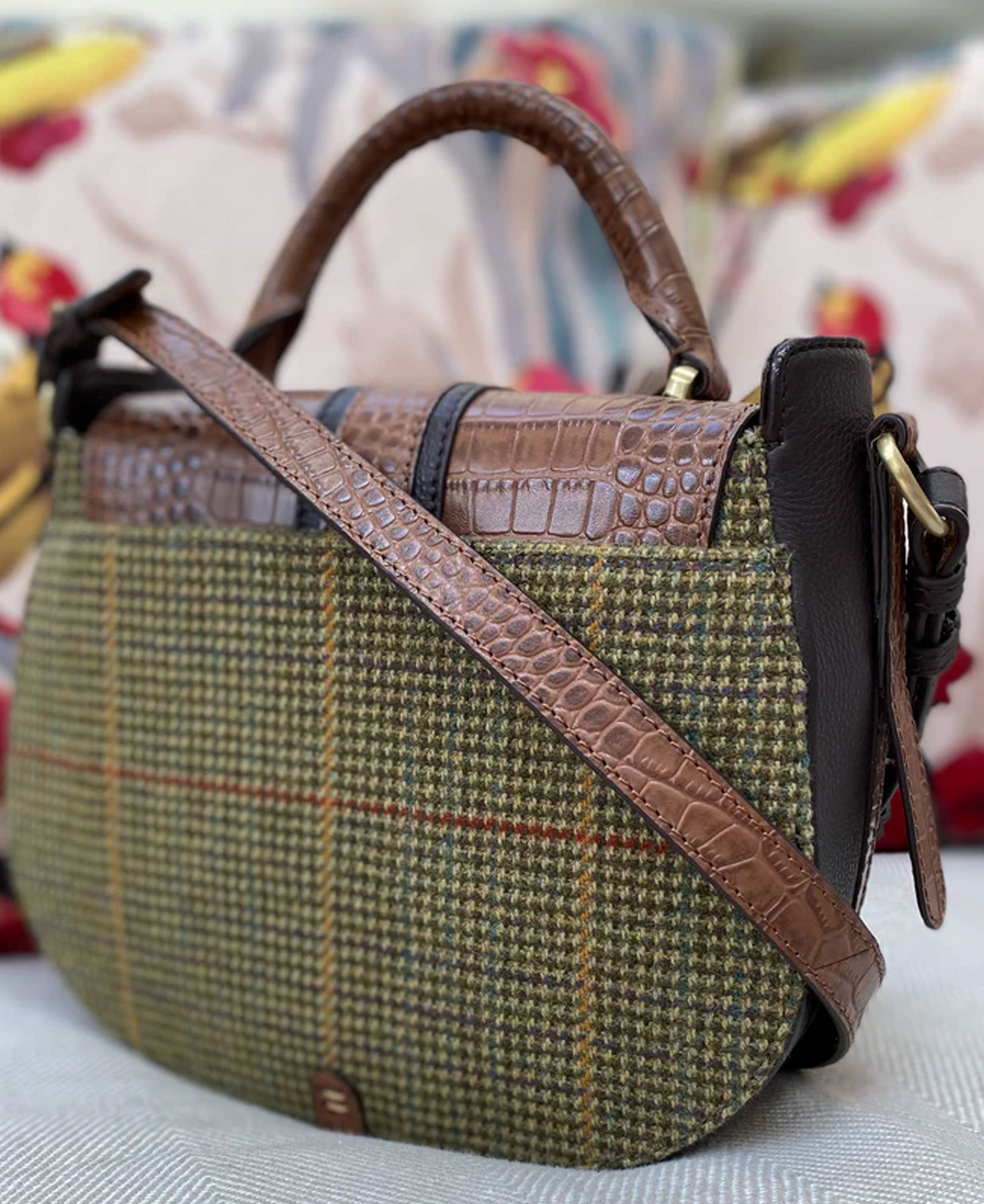 Belton Saddle Bag - Beaters Tweed &amp; Croc