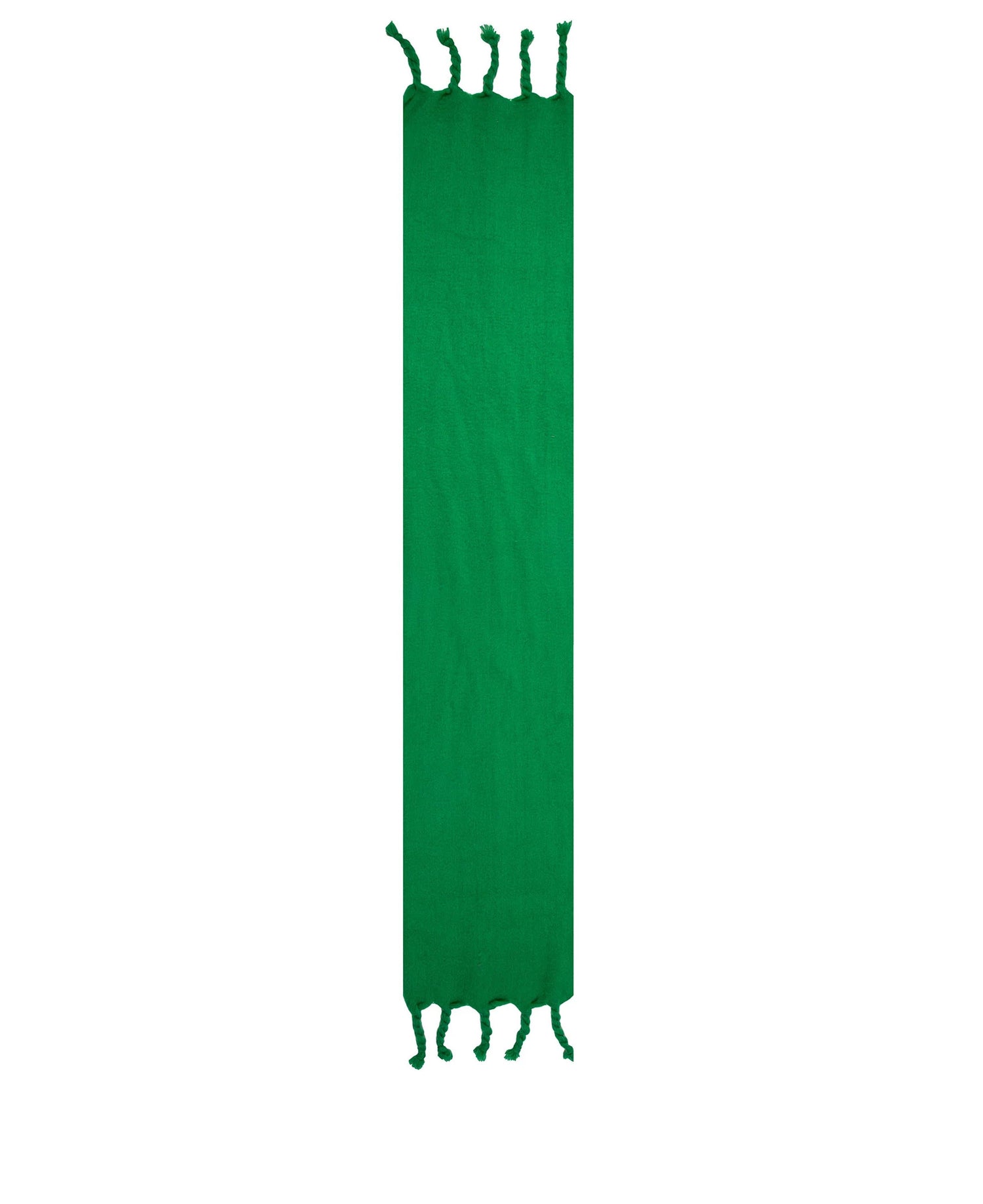 Blanket Scarf With Tied Tassel Ends - Emerald