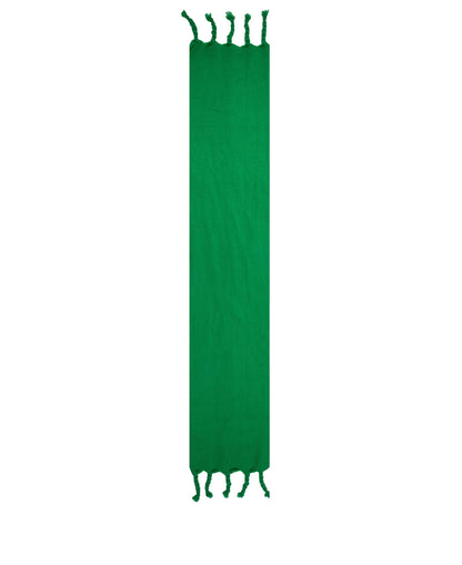 Blanket Scarf With Tied Tassel Ends - Emerald
