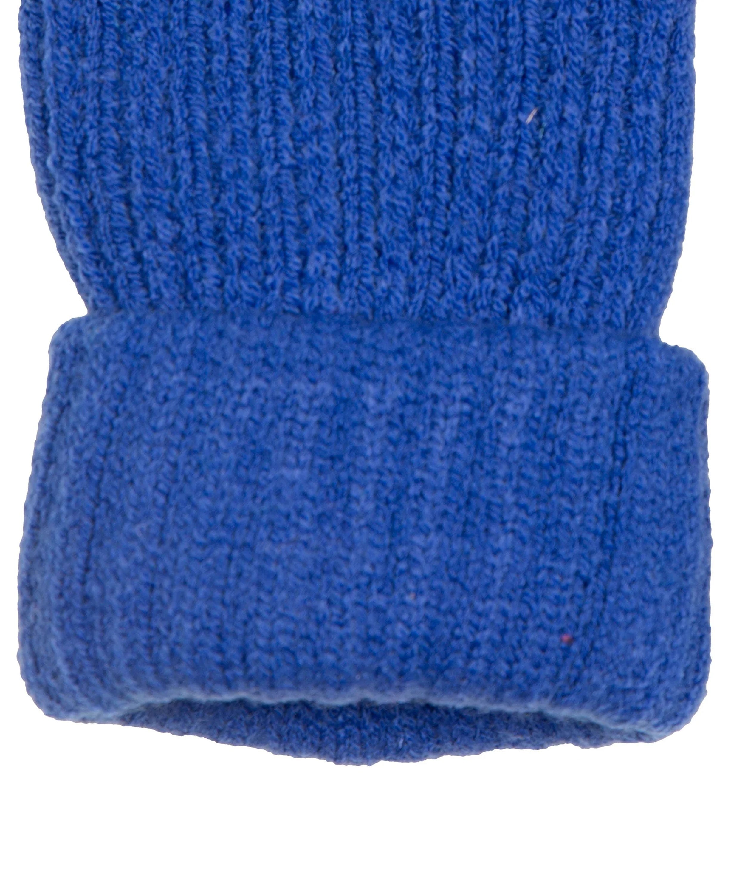 Bold Colour Knitted Gloves With Turn Back Cuffs - Cobalt