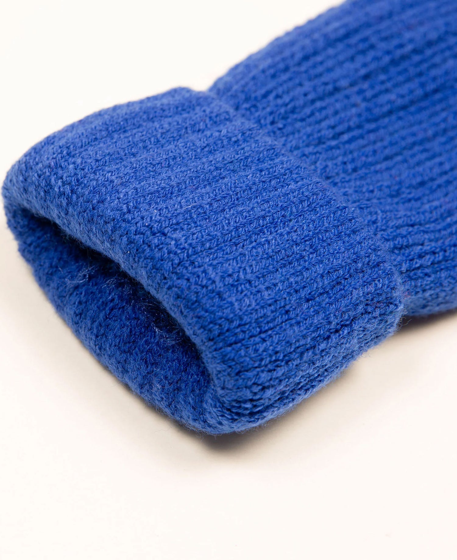 Bold Colour Knitted Gloves With Turn Back Cuffs - Cobalt