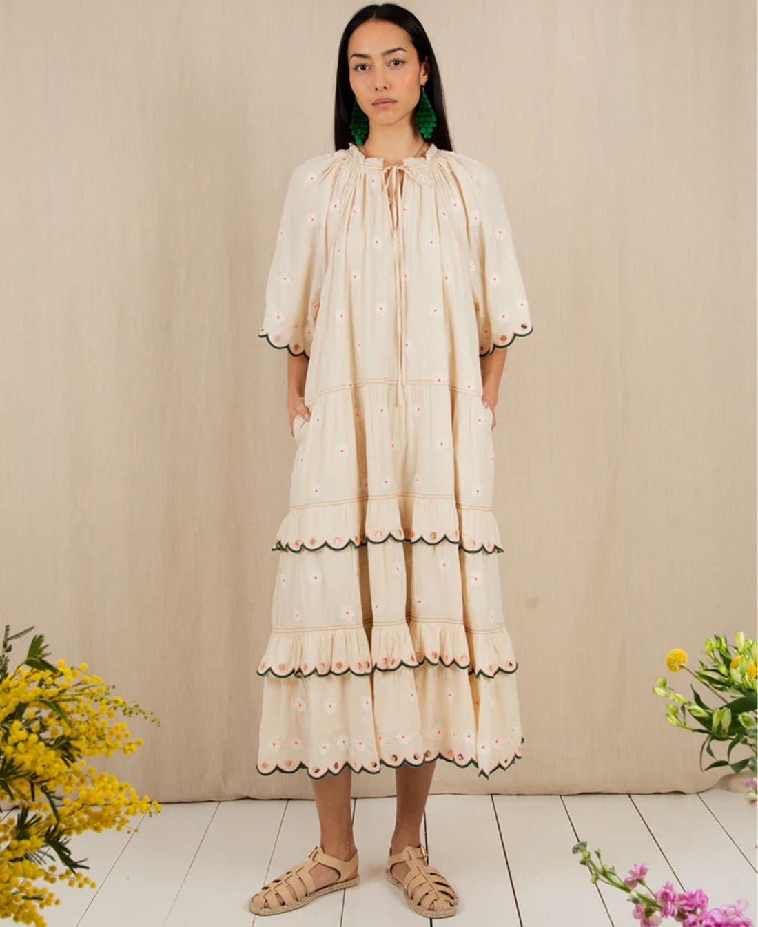 Winona Dress - Ecru Multi