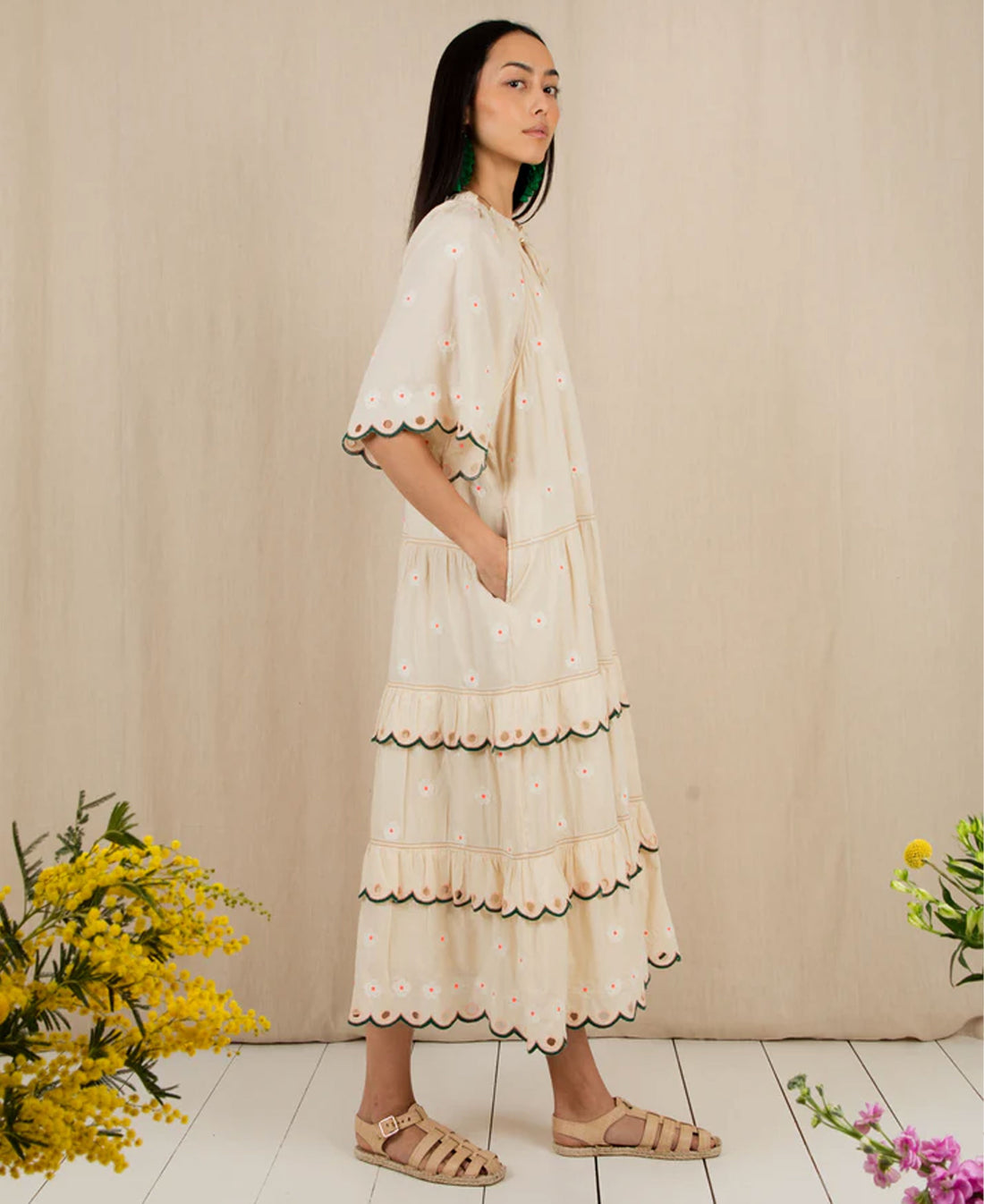 Winona Dress - Ecru Multi