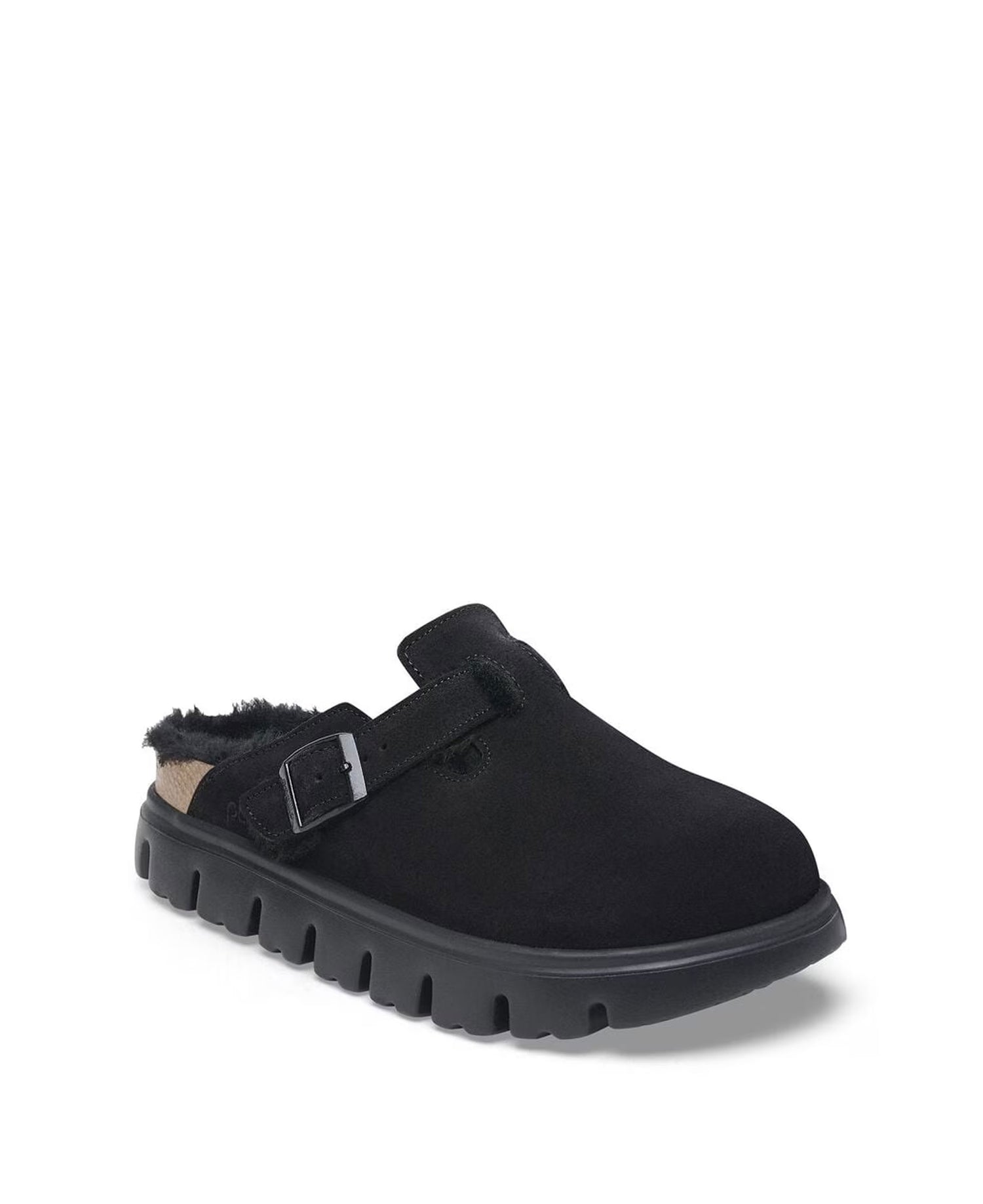 Boston Pap Chunky Shearling Suede Leather/Fur - Black