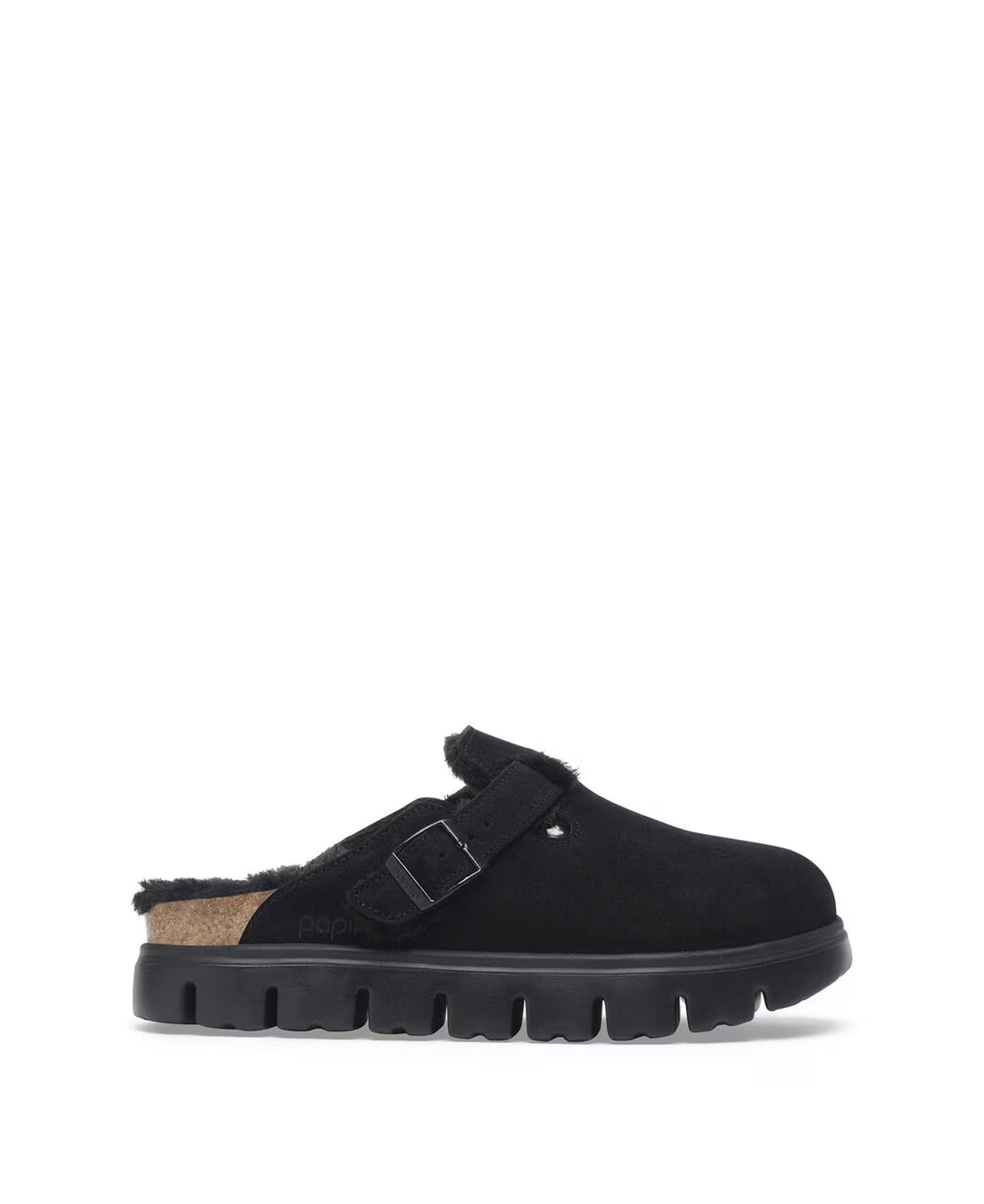 Boston Pap Chunky Shearling Suede Leather/Fur - Black