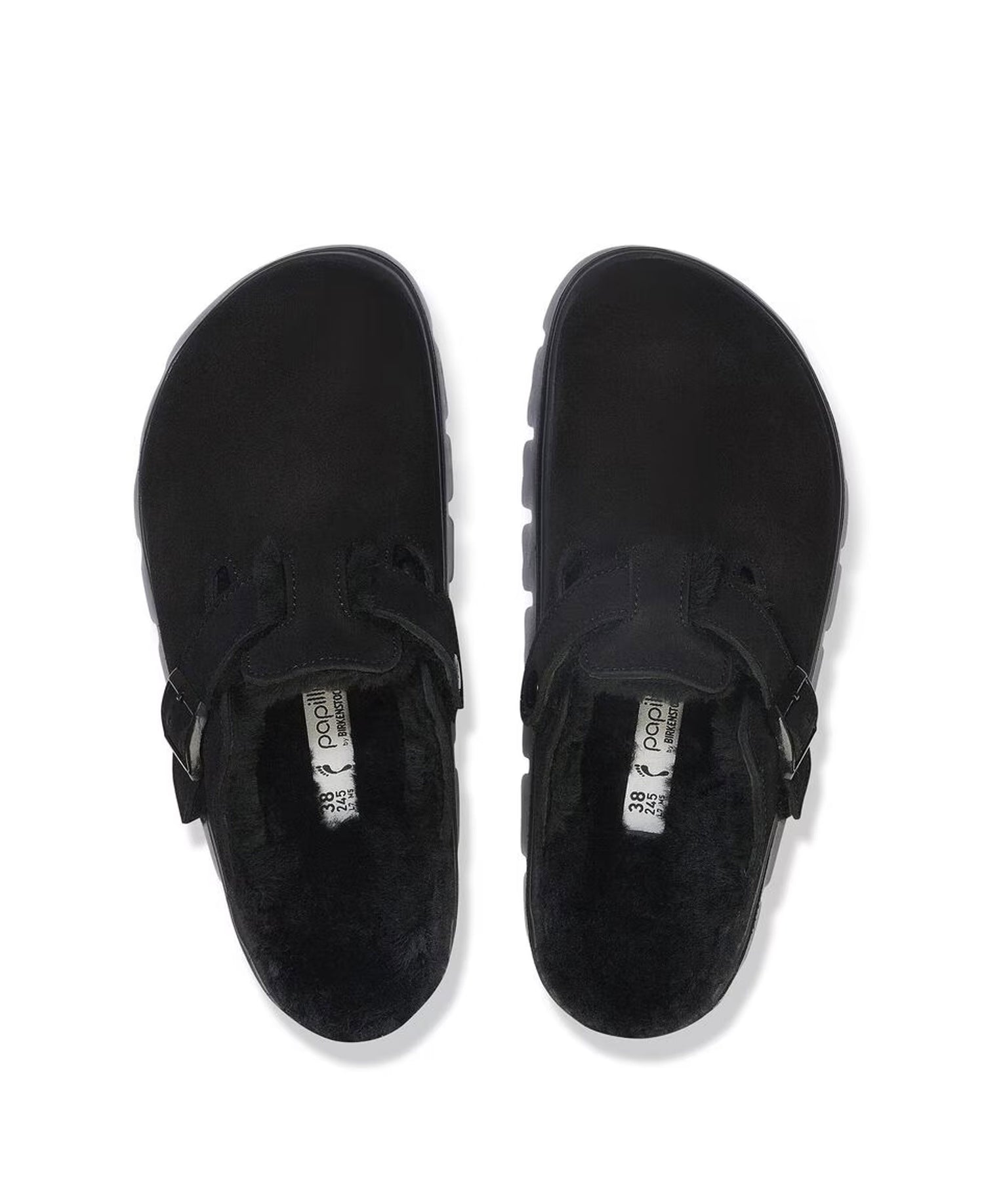 Boston Pap Chunky Shearling Suede Leather/Fur - Black